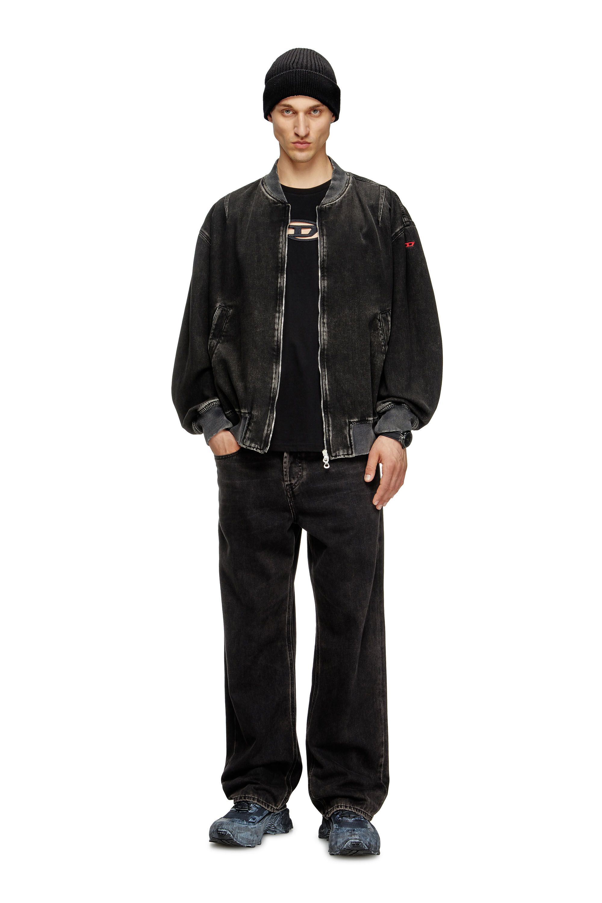 Diesel - T-BOXT-OD, Unisex's T-shirt with embroidered Oval D in Black - 1