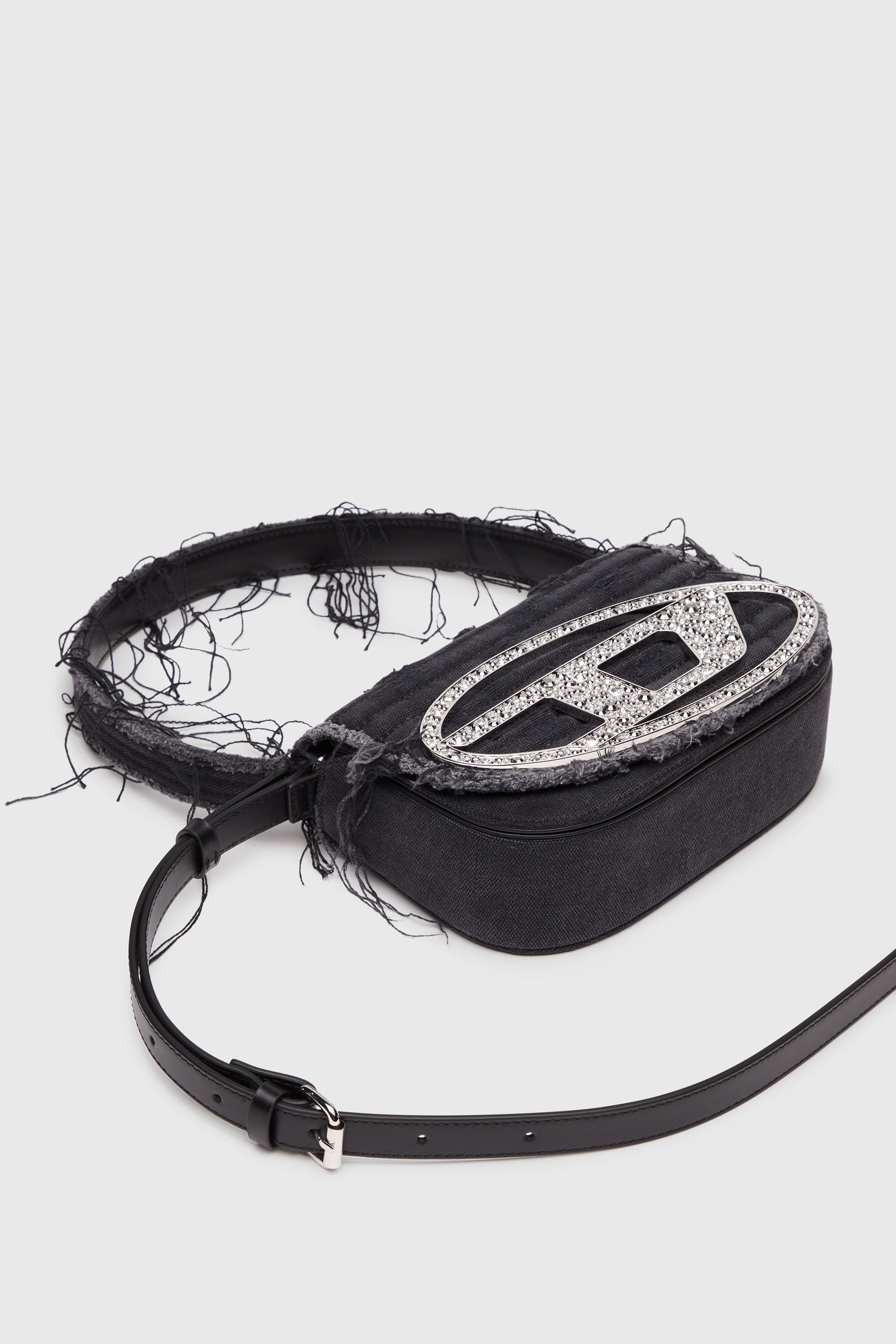 Diesel - 1DR, Woman's 1DR-Iconic shoulder bag in canvas and leather in Black - 6