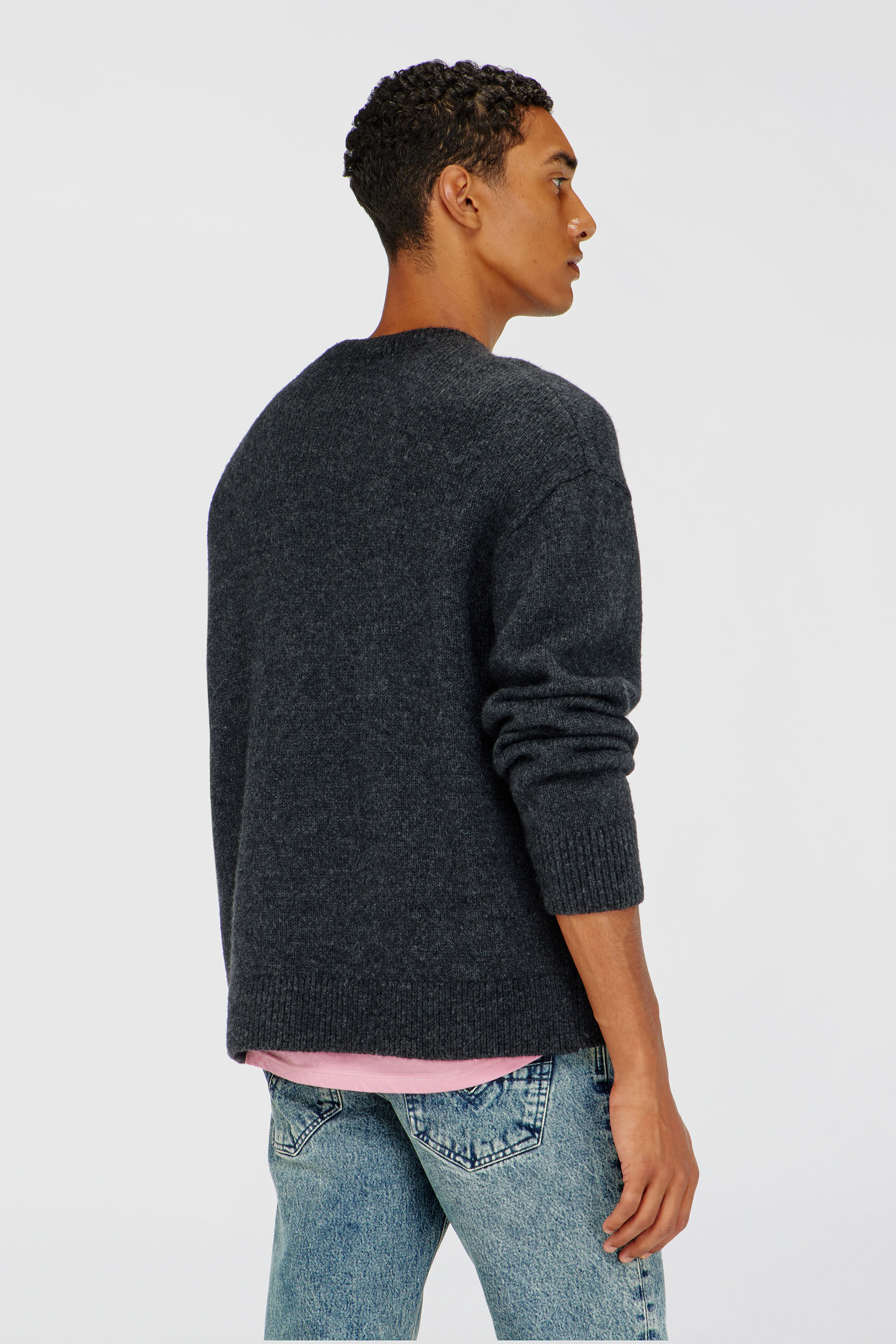 Diesel - K-AREESO, Man's Jumper in wool and alpaca blend in Black - 4