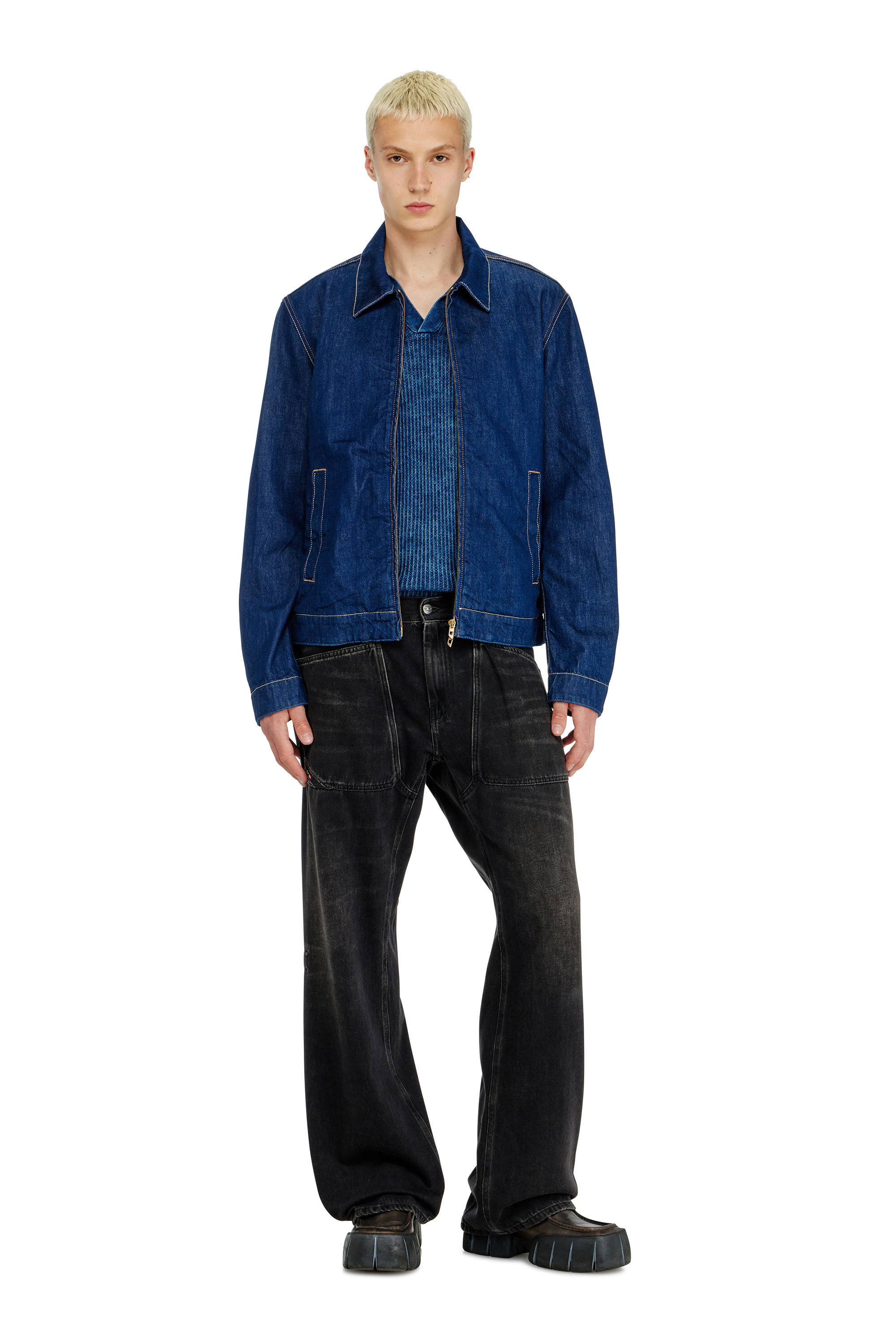 Diesel - Man's Relaxed Jeans D-Zeta 09J96, Black/Dark grey - 1