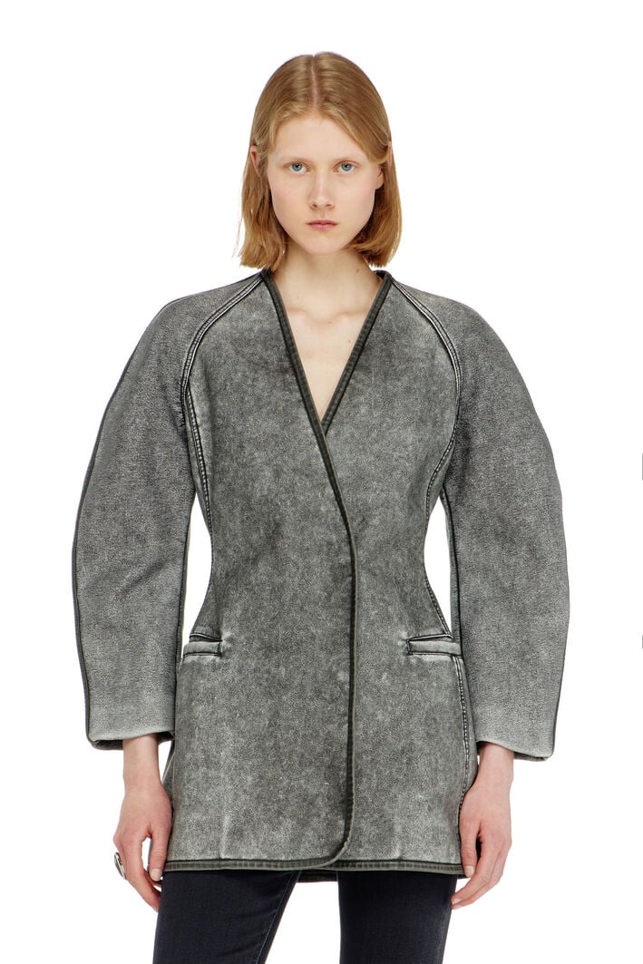 Diesel - G-ALAX, Woman's Cardigan jacket with cocoon sleeves in Grey - 1
