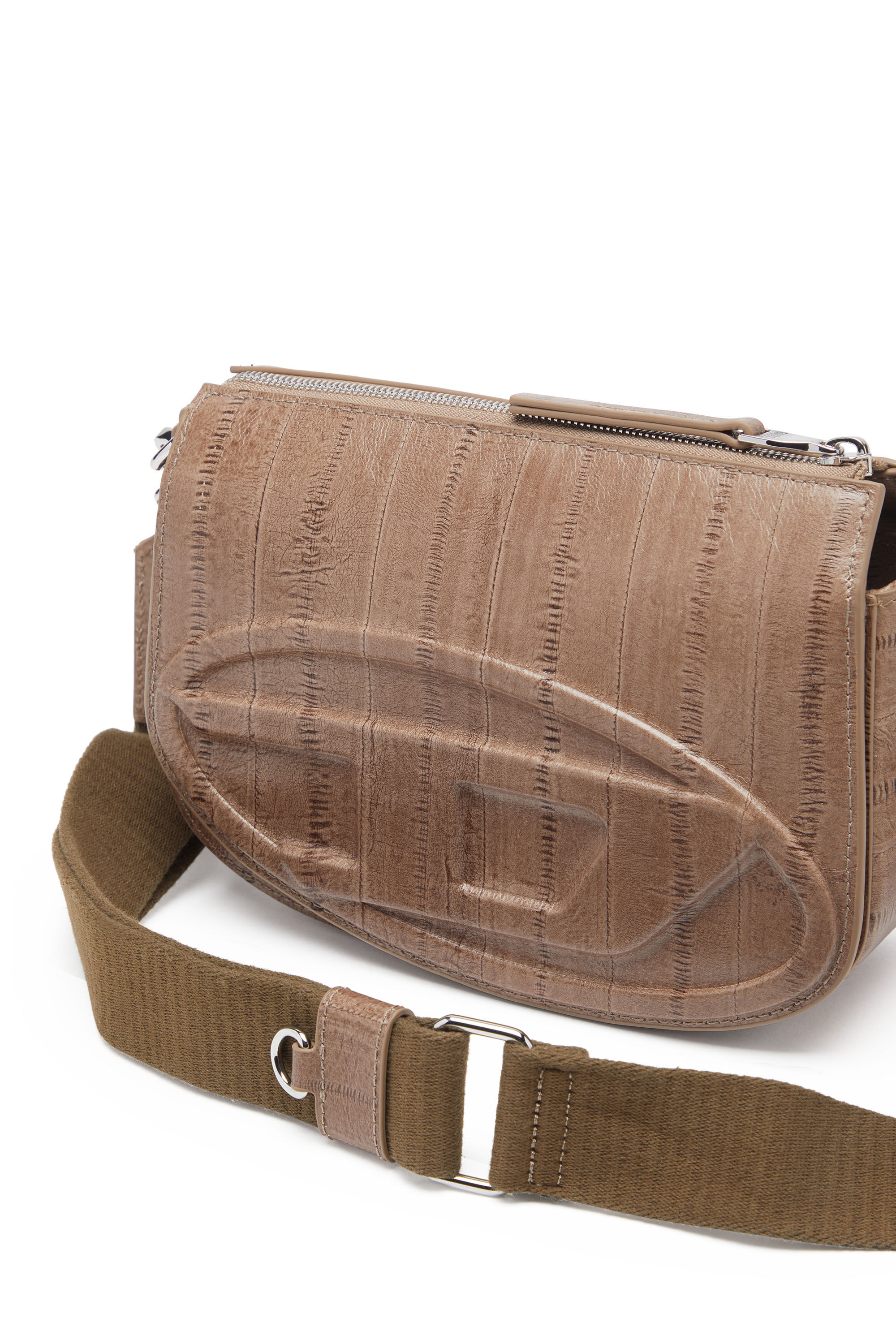 Diesel - 1DR CAMERA BAG, Unisex's 1DR-Camera bag in eel-effect leather in Light Brown - 2