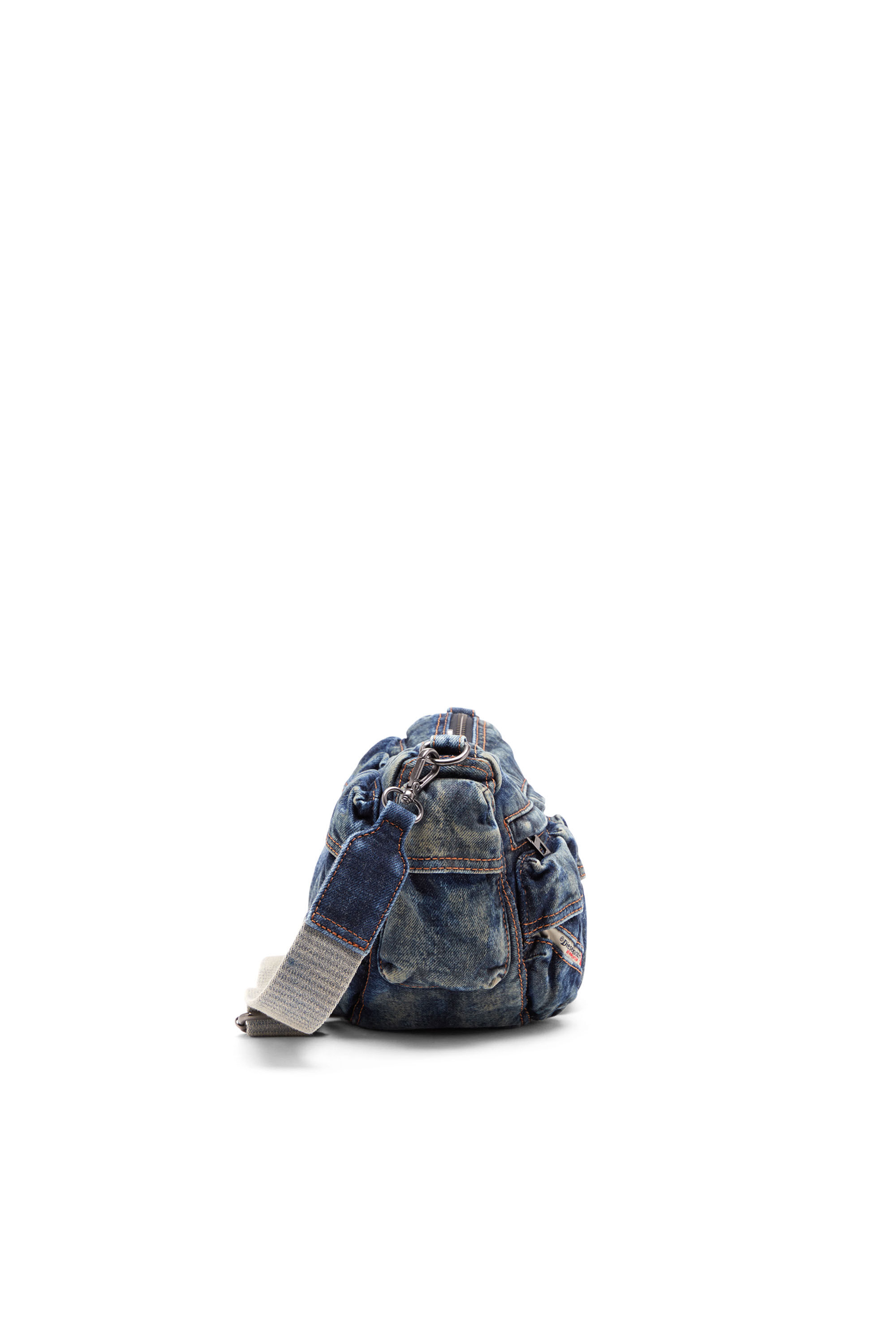 Diesel - RE-EDITION TRAVEL 3000 SHOULDER BAG X, Blue - Image 4