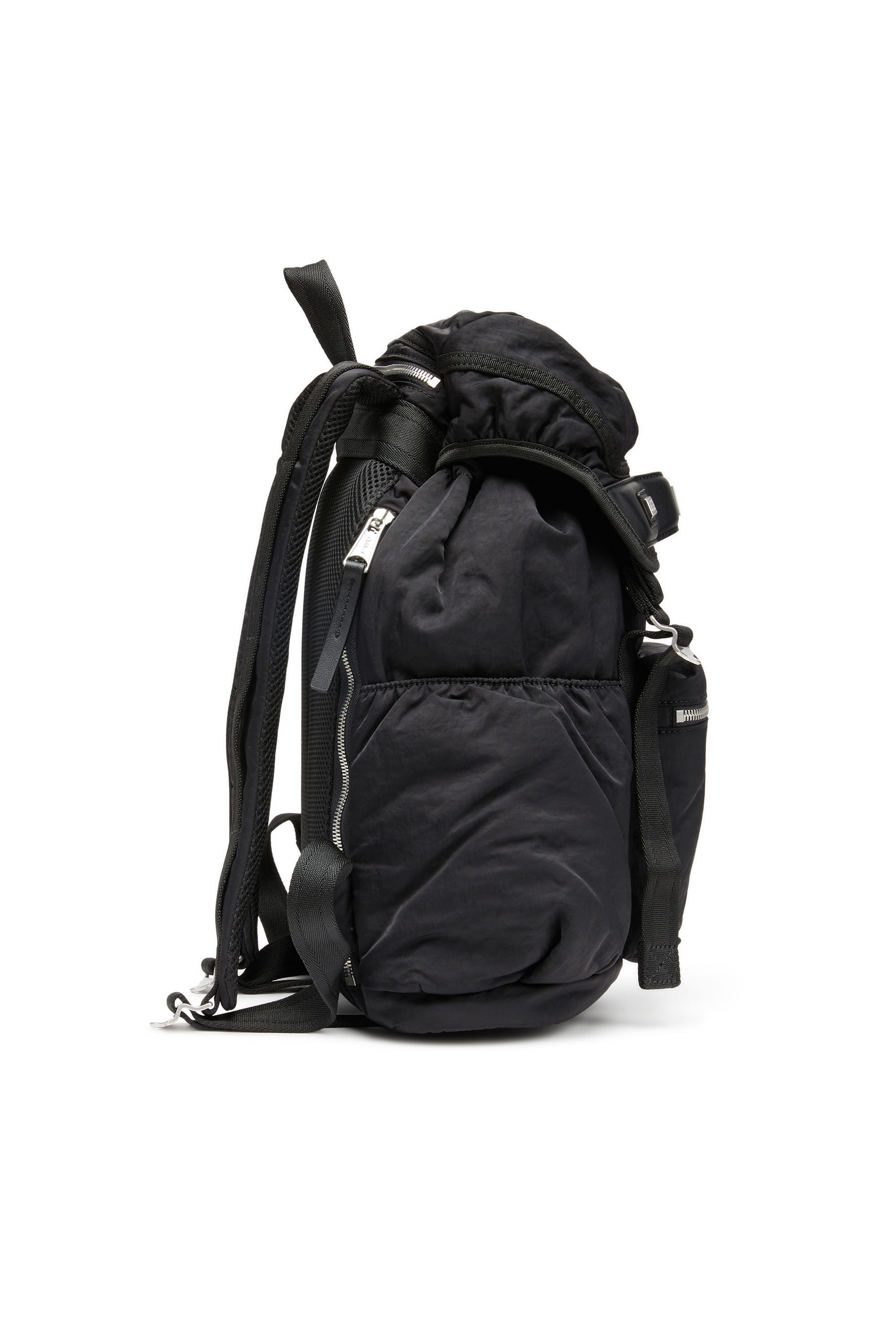 Diesel - LOGOS BACKPACK L, Unisex's Logos L-Large backpack in recycled nylon in Black - 4