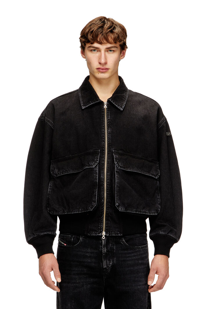 Diesel - D-KURZ, Unisex's Jacket in denim in Black - 3