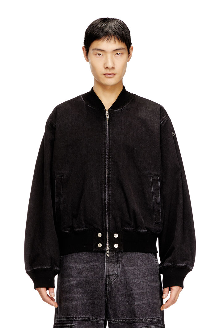 Diesel - D-GUZ, Unisex's Bomber jacket in denim in Black - 3