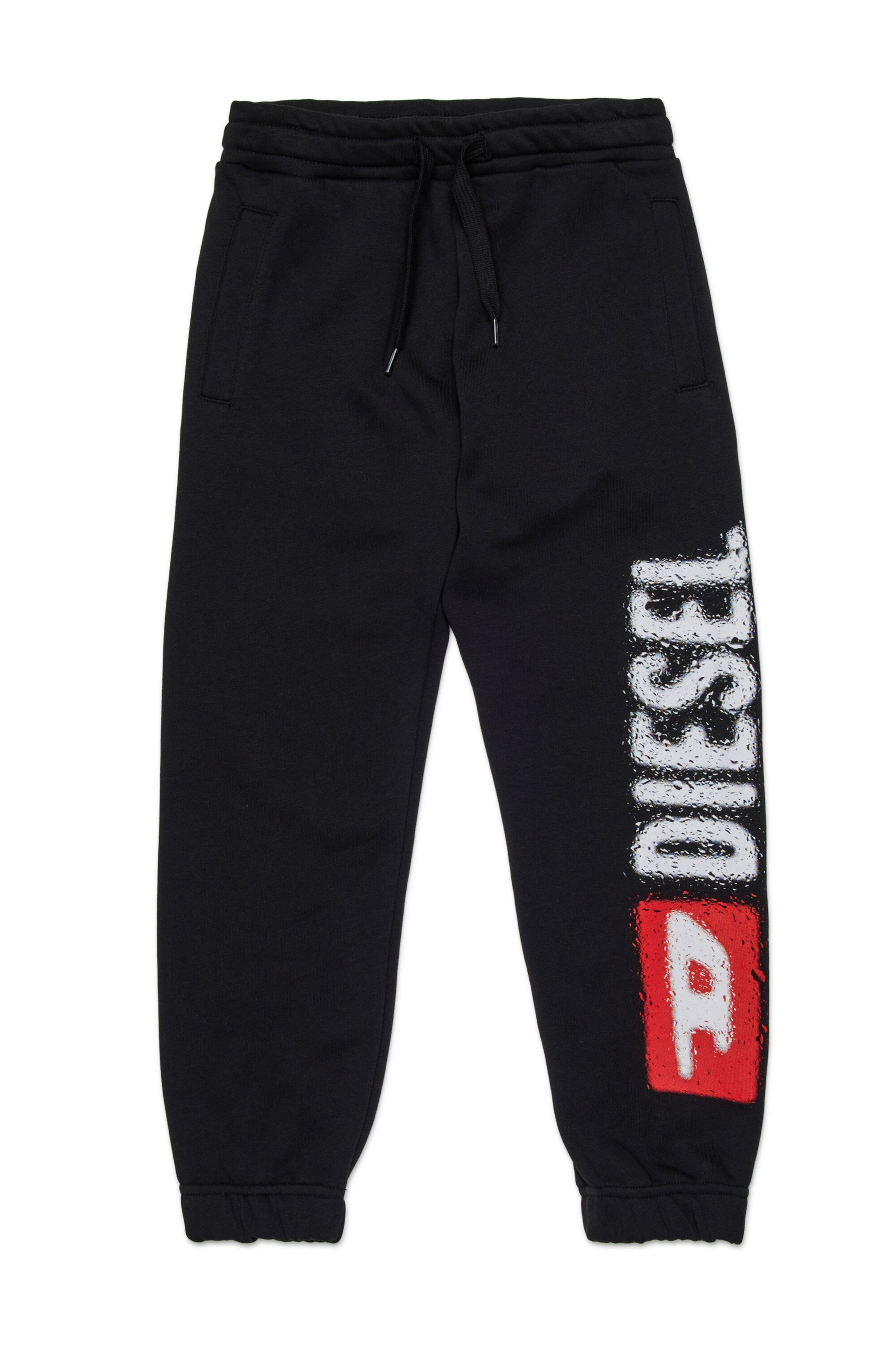 Diesel - PANTLI, Man's Cotton sweatpants with drawstring in Black - 1