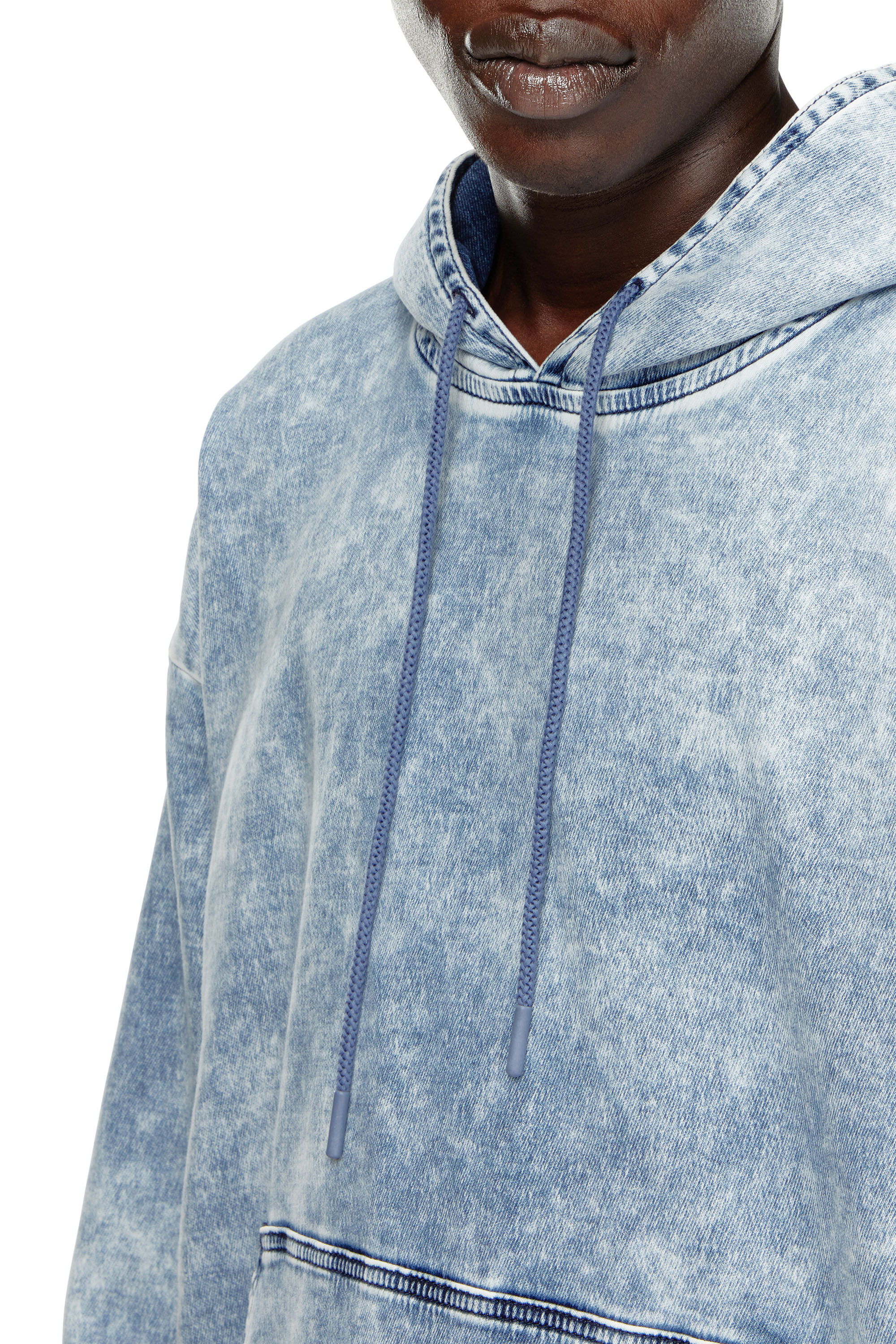 Diesel - D-UM-RIB-S2 TRACK, Unisex's Sweatshirt in Track Denim with Oval D in Light Blue - 5