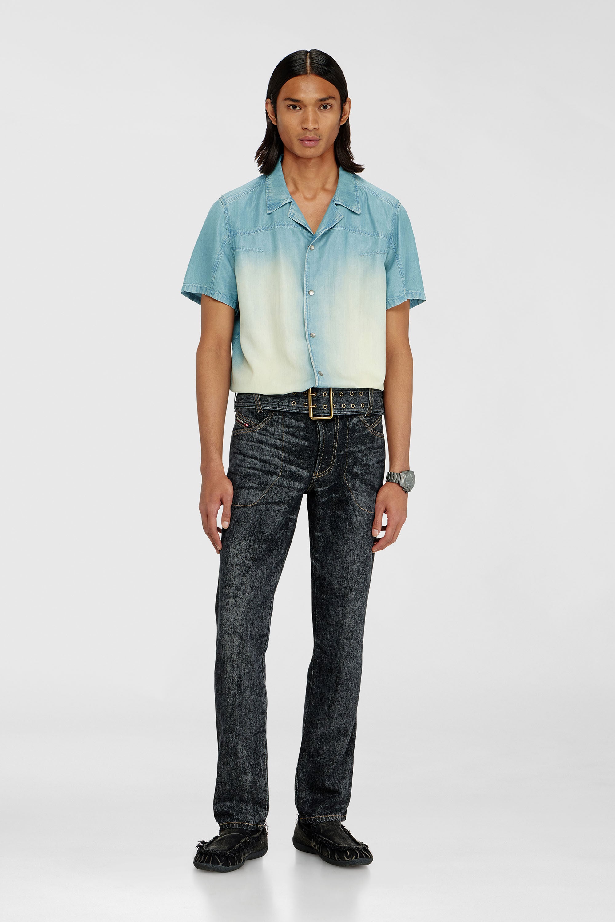 Diesel - Man's Slim Jeans D-Villus 09Q24, Black/Dark grey - 1
