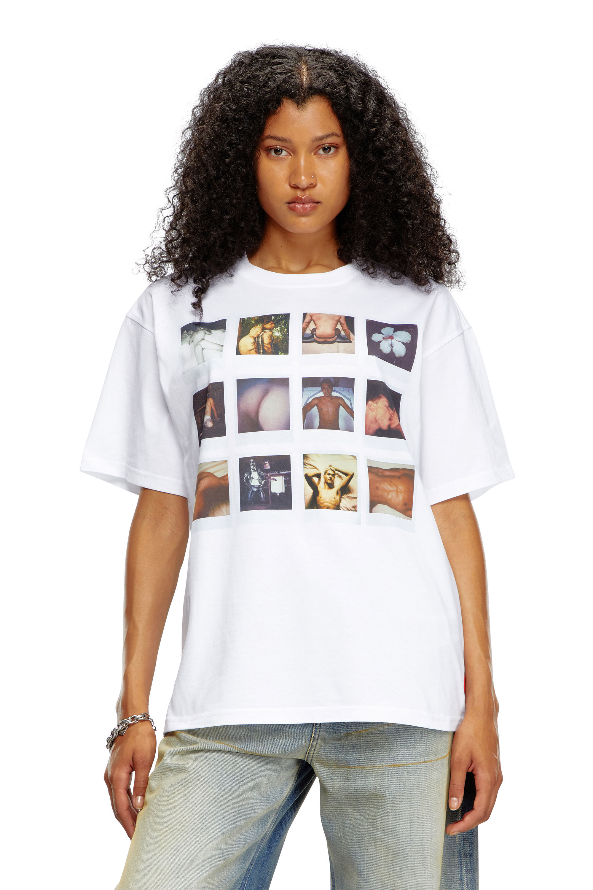 Diesel - PR-T-BOXT-SS, Unisex's T-shirt with polaroid patches in White - 5