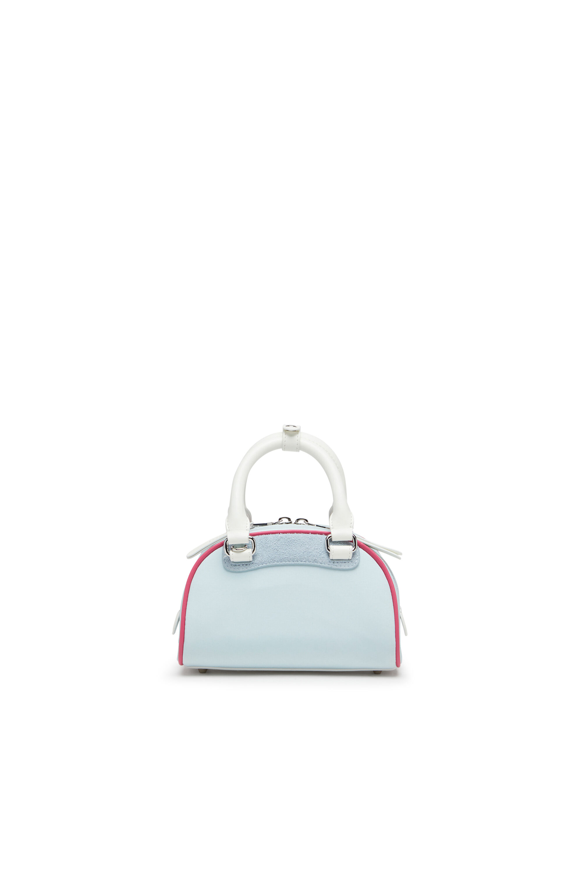 Diesel - 1DR DOME CROSSBODY, Woman's Colour-block mini bowling bag in Light Blue - 3