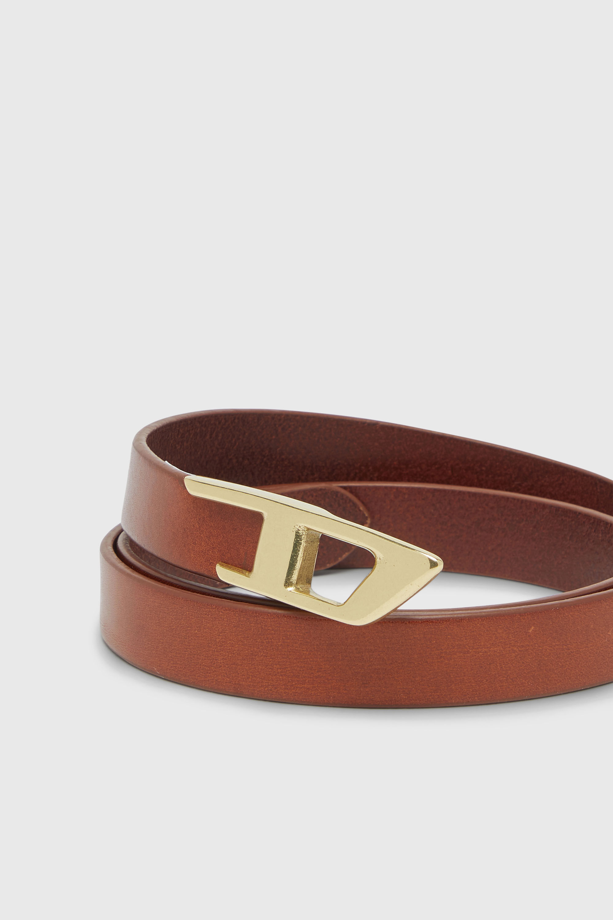 Diesel - B-D LOGO 2.0 20, Woman's 2 cm leather belt with metal D buckle in Brown - 3