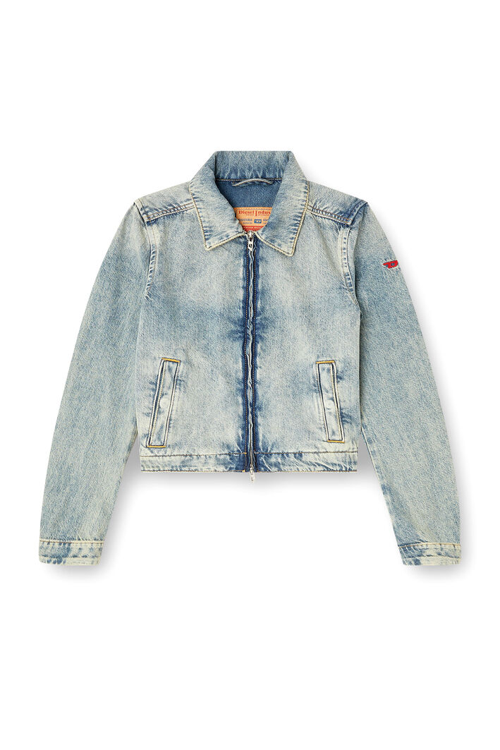 Diesel - DE-CORB, Woman's Jacket in dirt-effect fluid denim in Light Blue - 3