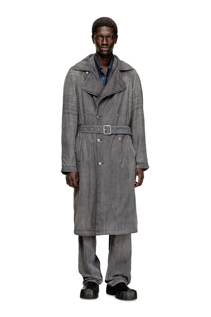 Diesel - D-MATTHEW-S, Unisex's Trench coat in patterned denim in Grey - 4