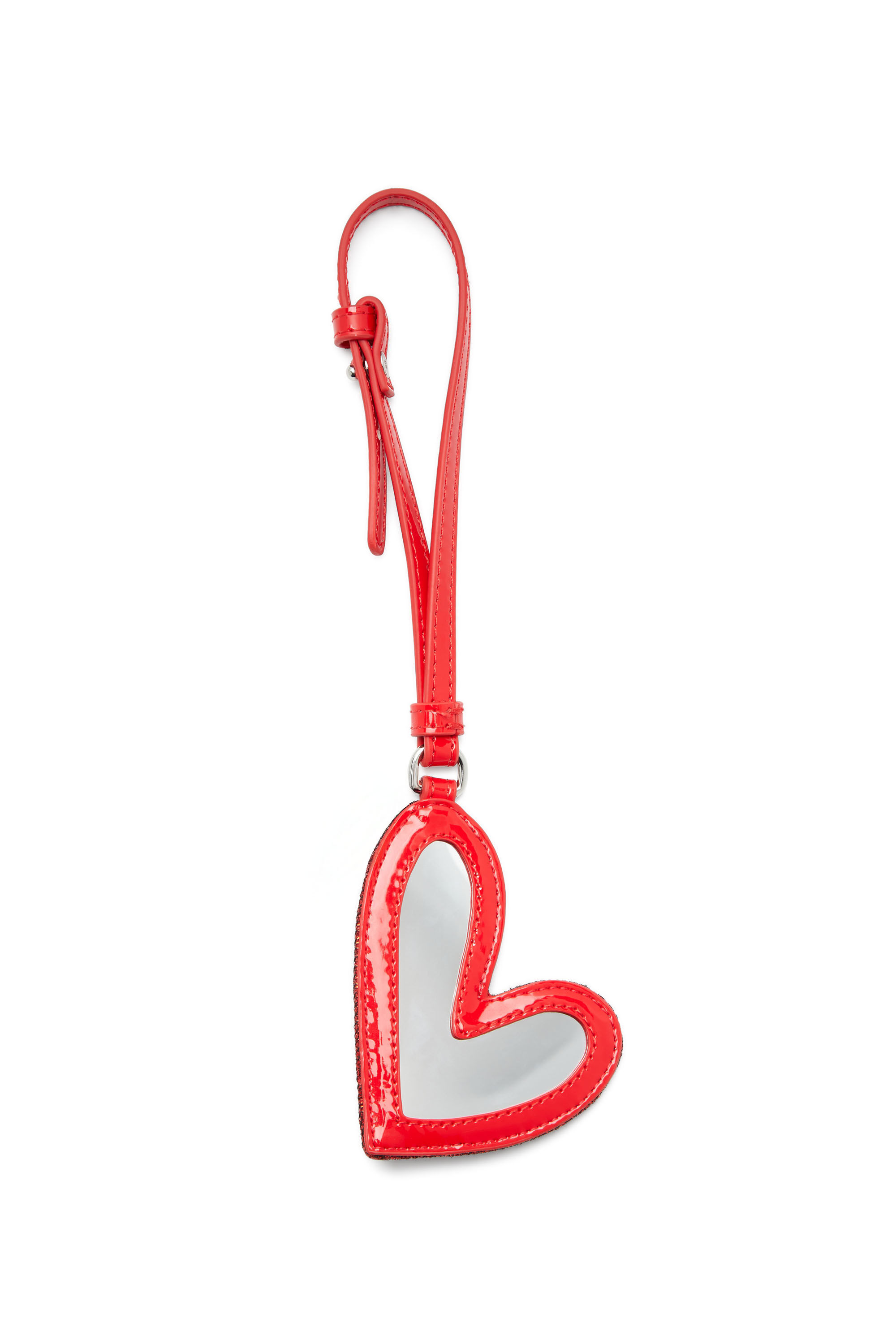 Diesel - PLAY MIRROR, Woman's Heart charm with logo in metal in Red - 2