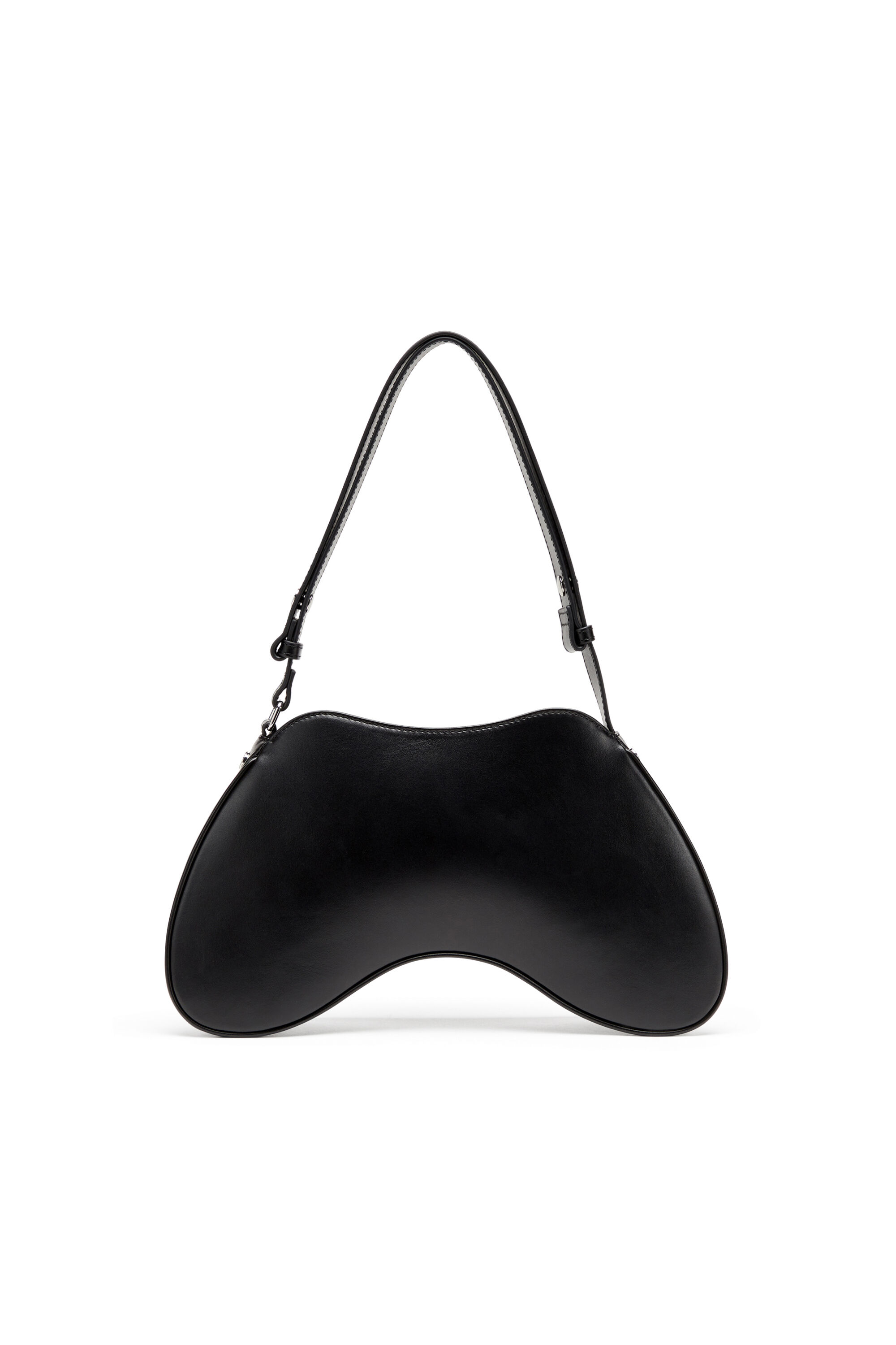Diesel - PLAY SHOULDER, Woman's Play-Semi gloss leather shoulder bag in Black - 3