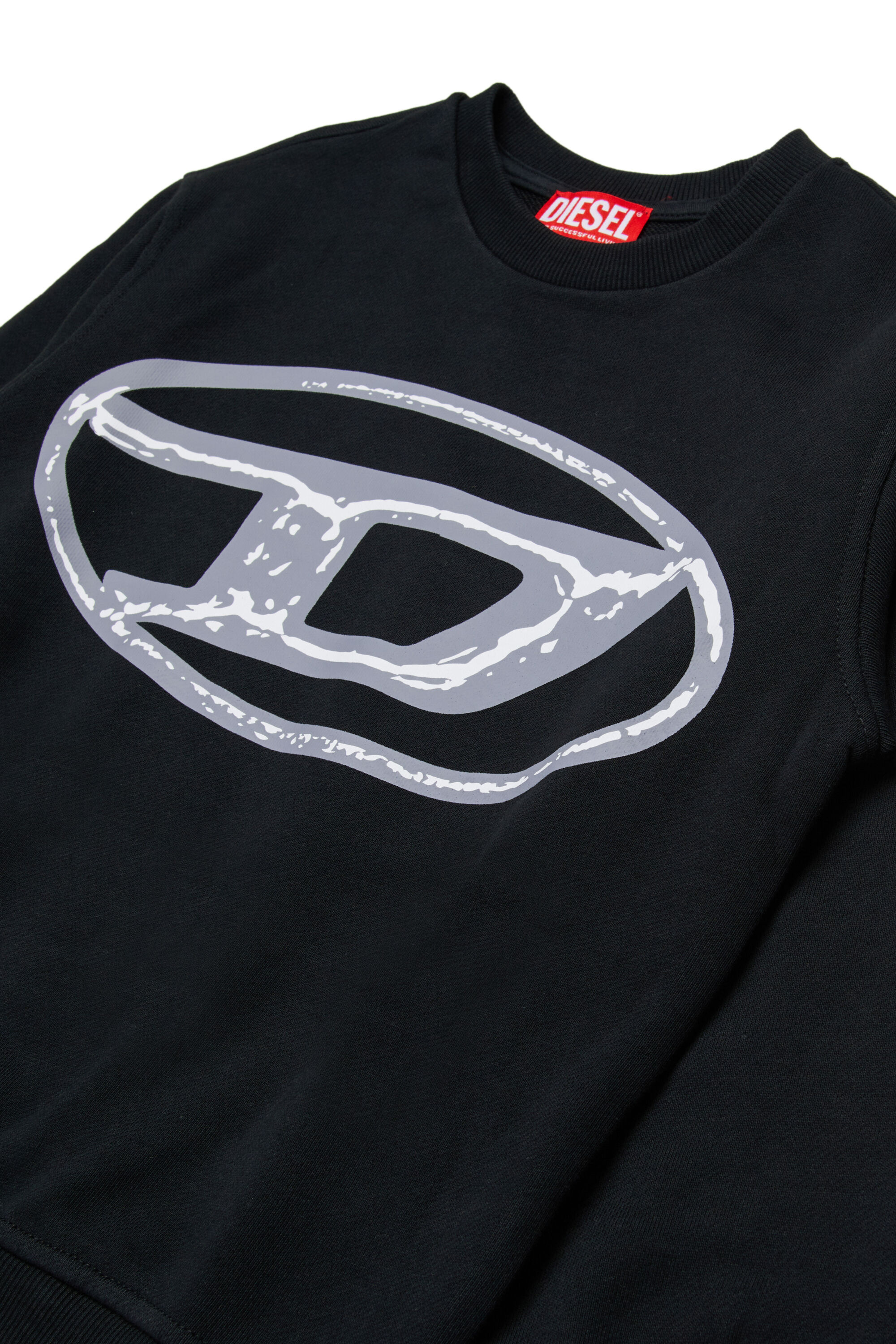 Diesel - SBONNIE OVER, Man's Cotton crewneck sweatshirt with Oval D logo in Black - 3