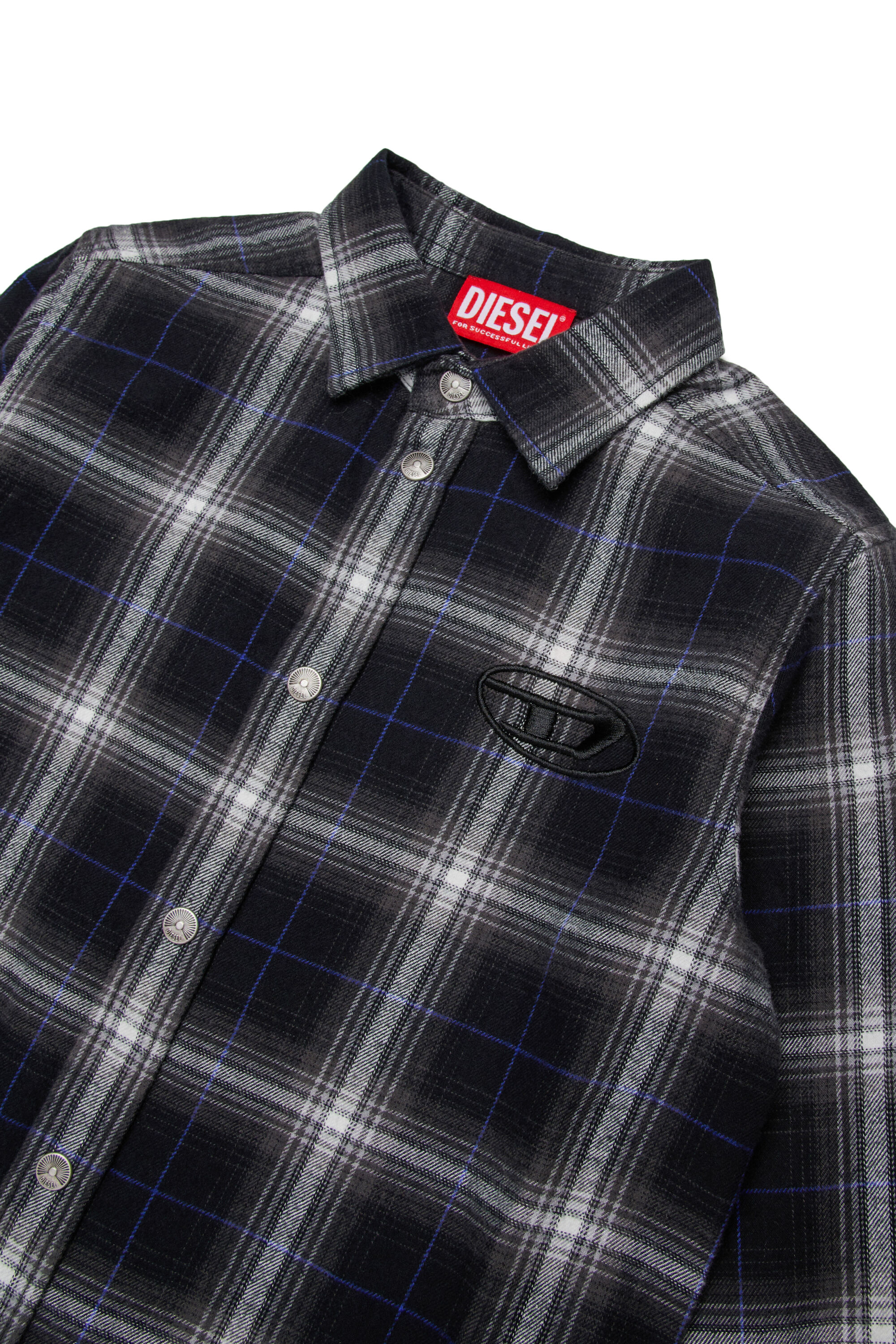 Diesel - CSSIMPLYA, Man's Cotton shirt with embroidered logo in Blue - 3