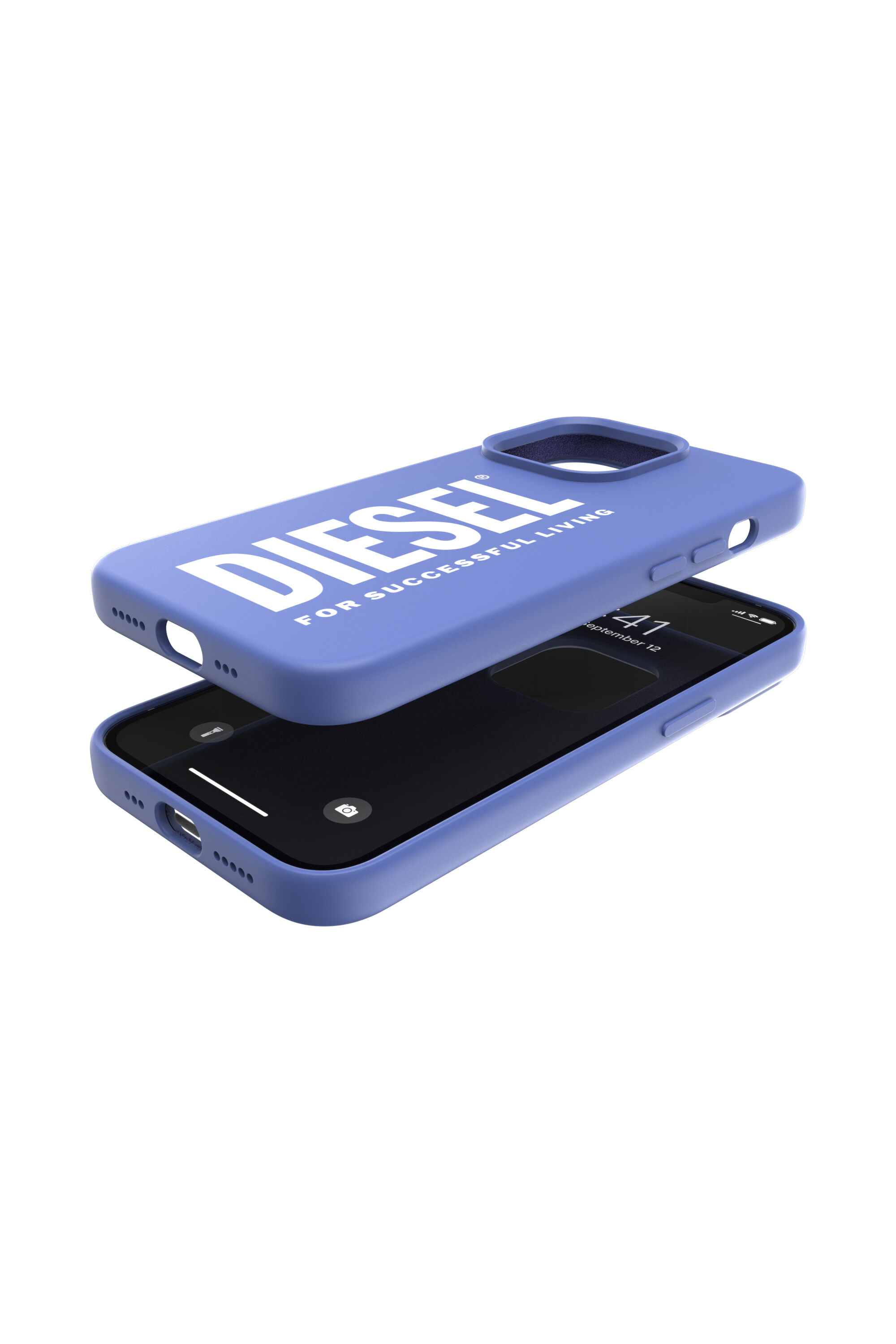 Diesel - 48277 SILICONE CASE, Unisex Silicone case  for iPhone 13/13Pro in Blue - Image 3