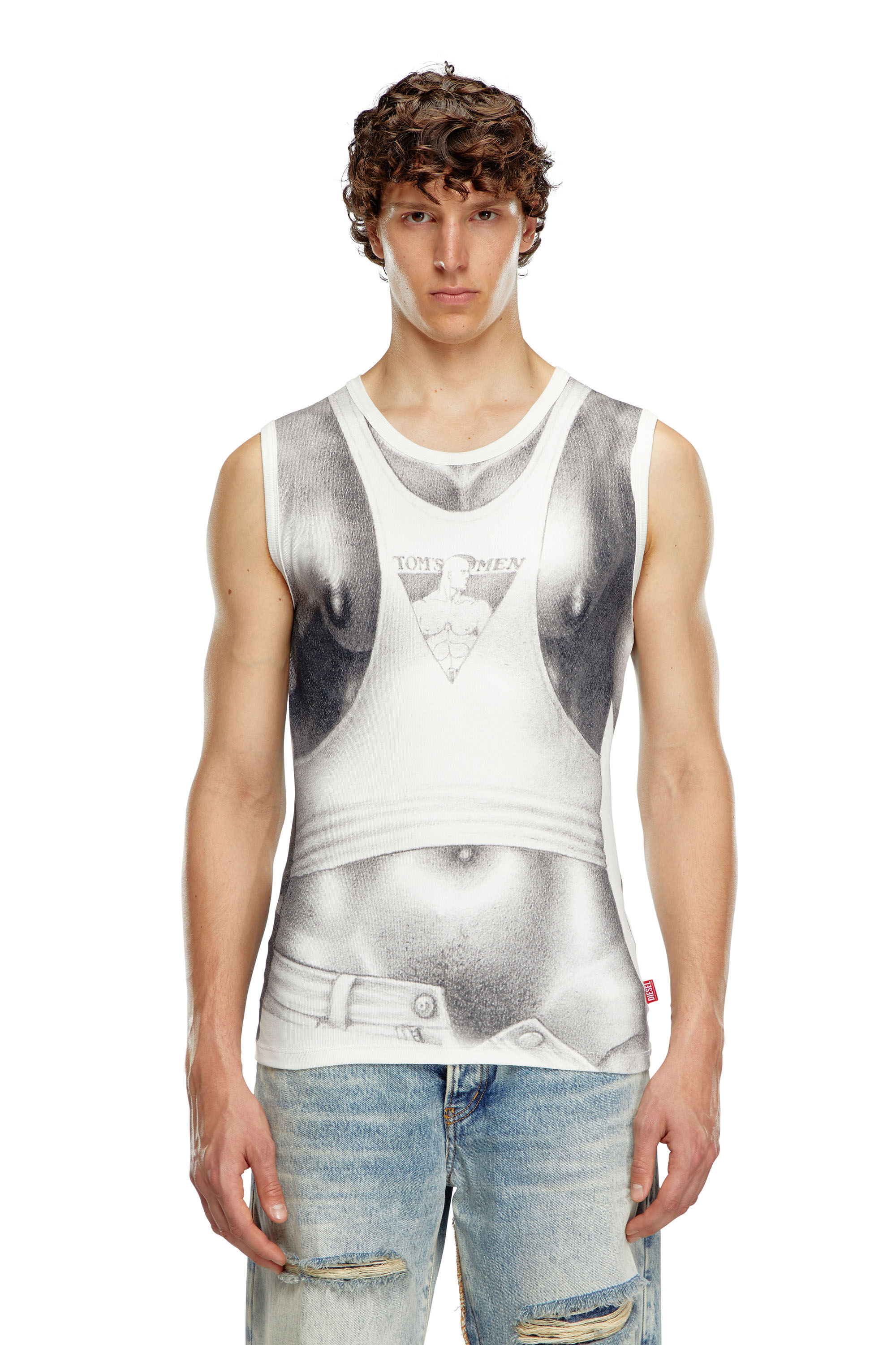 Diesel - PR-T-LIFTY-TOF, Unisex's Tank top with all-over print in White - 5