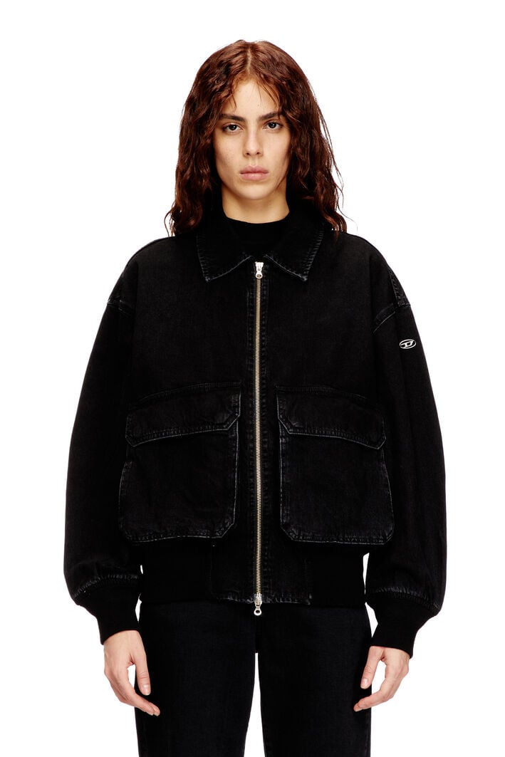 Diesel - D-KURZ, Unisex's Jacket in denim in Black - 1