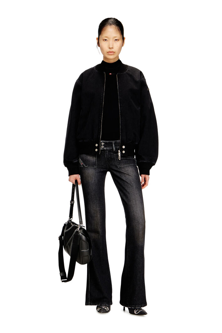Diesel - D-GUZ, Unisex's Bomber jacket in denim in Black - 2
