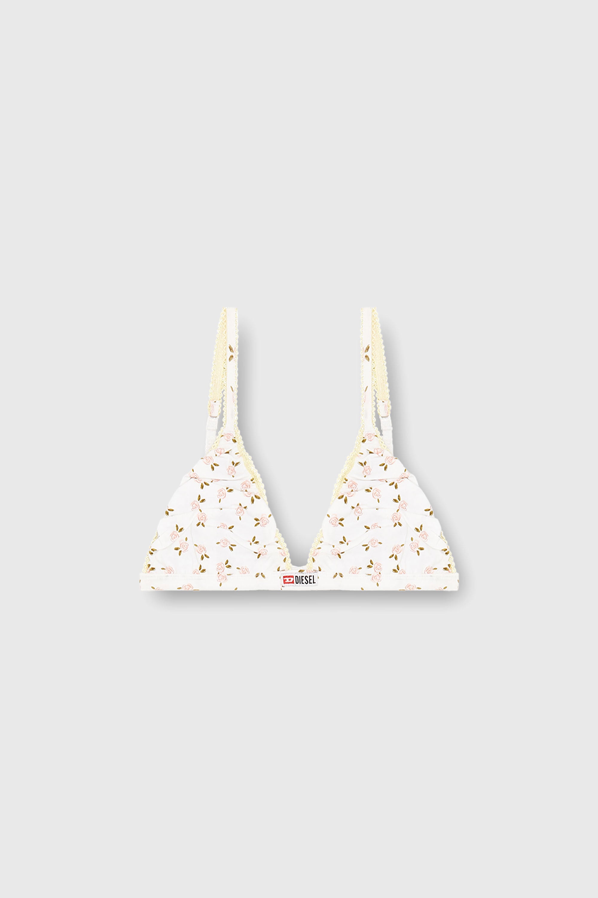Diesel - JANA-D-CORE, Woman's Cotton triangle bra with all-over floral print in White - 2