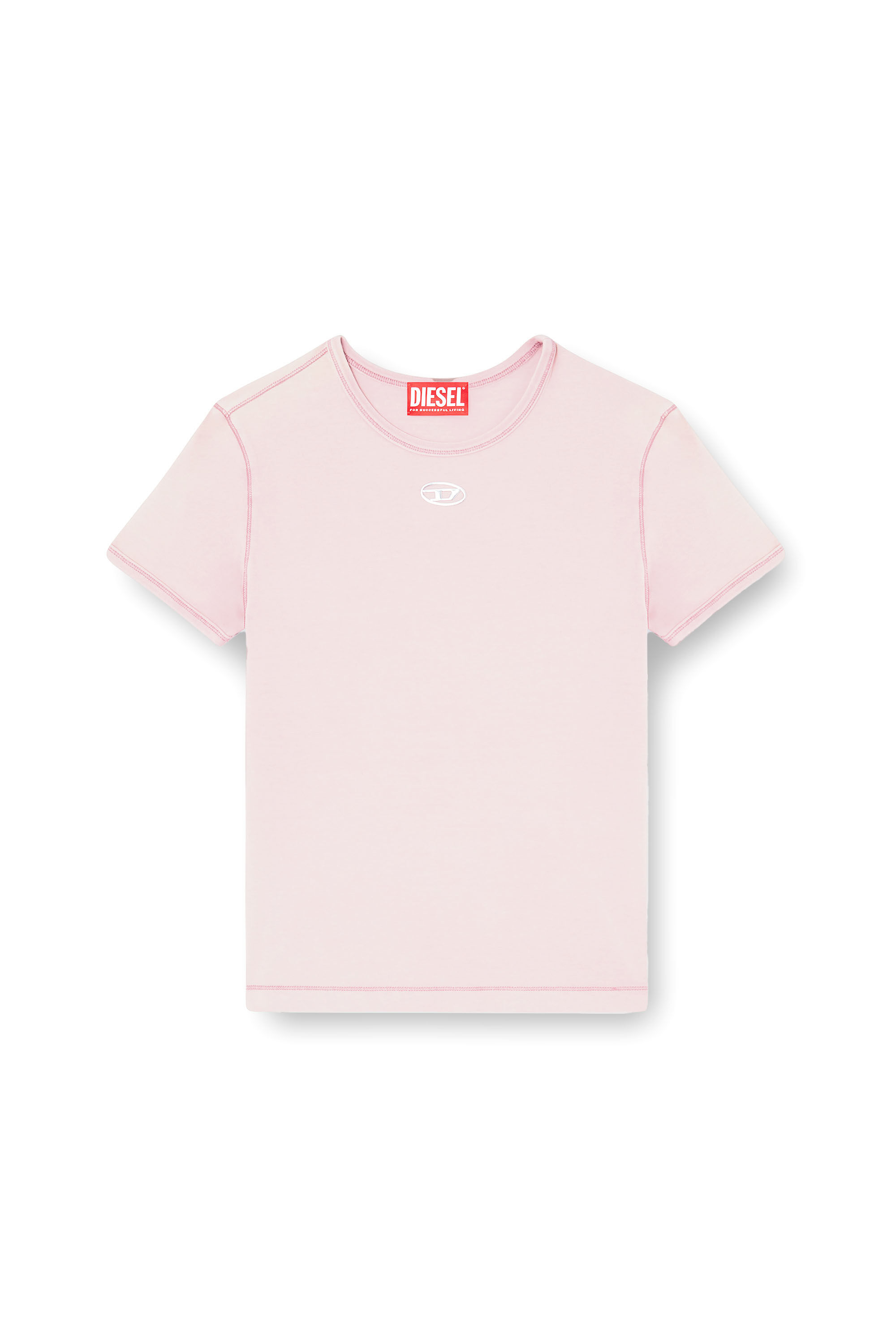 Diesel - T-UNCUTIESLONG-OD, Woman's Slim-fit T-shirt with metallic Oval D in null - 2