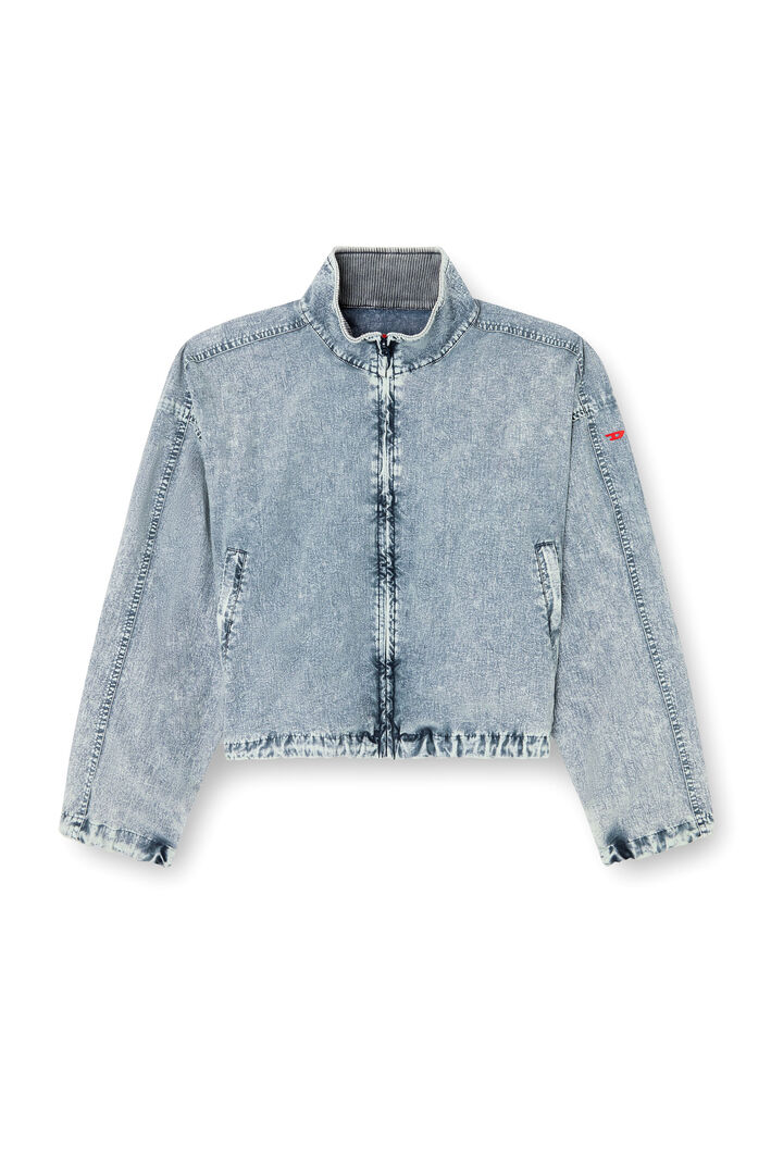 Diesel - G-LEAM-R1, Woman's Cropped jacket in recycled nylon Taslan in Light Blue - 3
