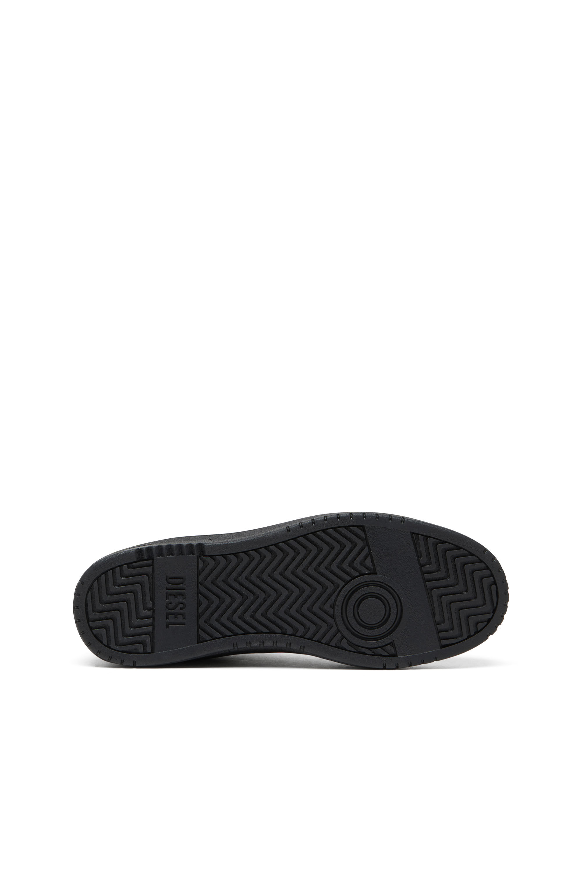 Diesel - S-OVAL SKATE LOW, Man's S-Oval Skate-Fabric-panelled leather sneakers in Black - 5
