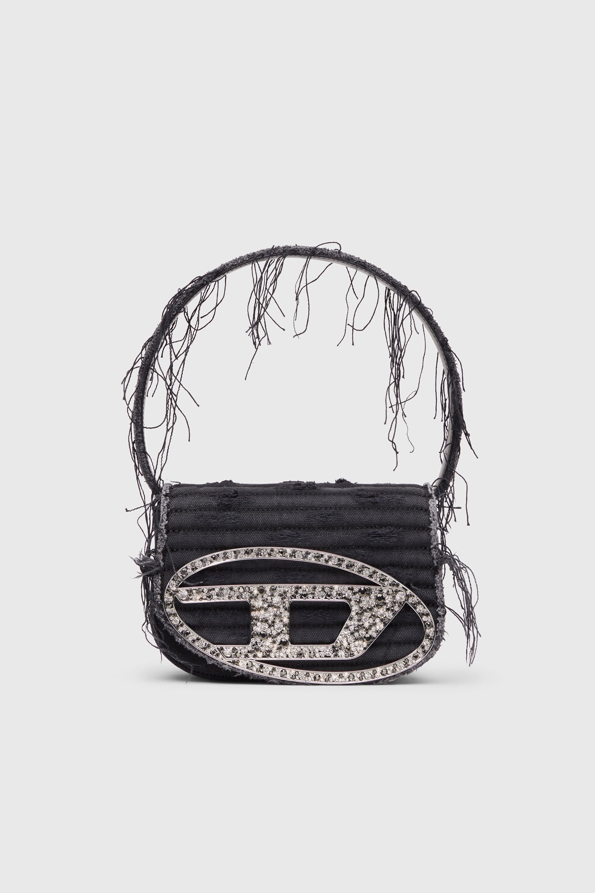 Diesel - 1DR, Woman's 1DR-Iconic shoulder bag in canvas and leather in Black - 2