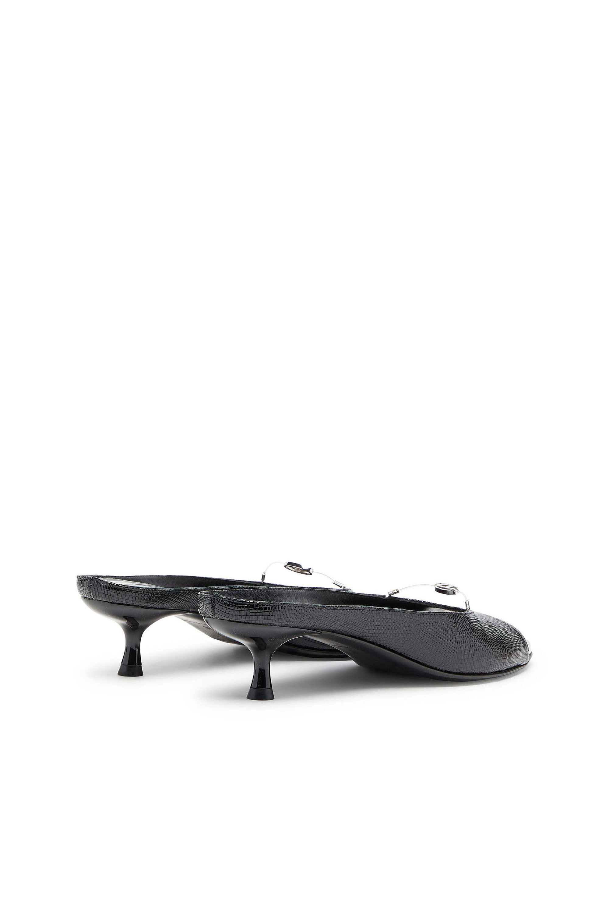 Diesel - D-DIAM'S-SA-40, Woman's D-Diam's - Leather mule with floating Oval D in Black - 3