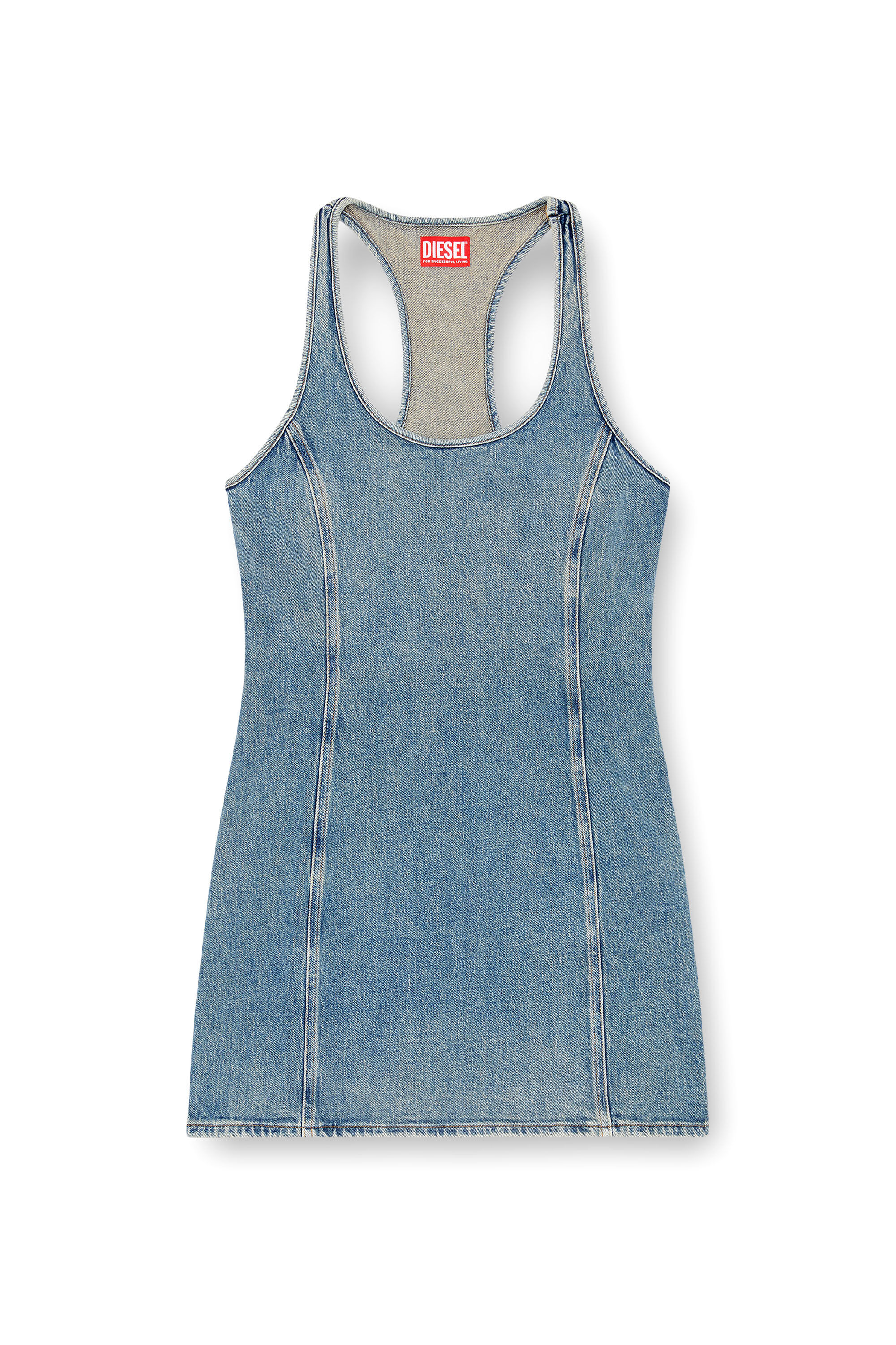 Diesel - DE-ARLYN-D, Woman's Denim tank dress in Light Blue - 2