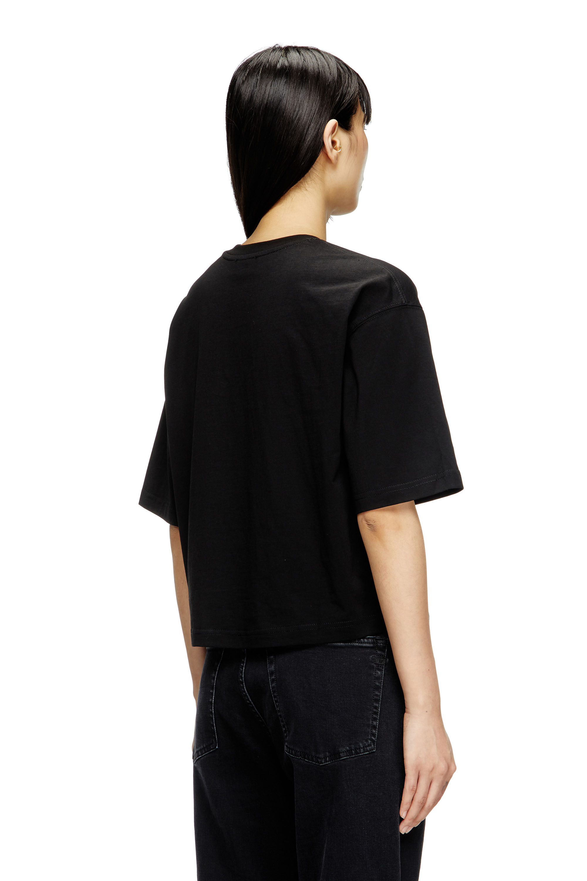 DIESEL T-ROWY-OD Tシャツ ロゴ ブラック S DIESEL T-ROWY-OD | Tシャツ ブラック レディース | YOOX