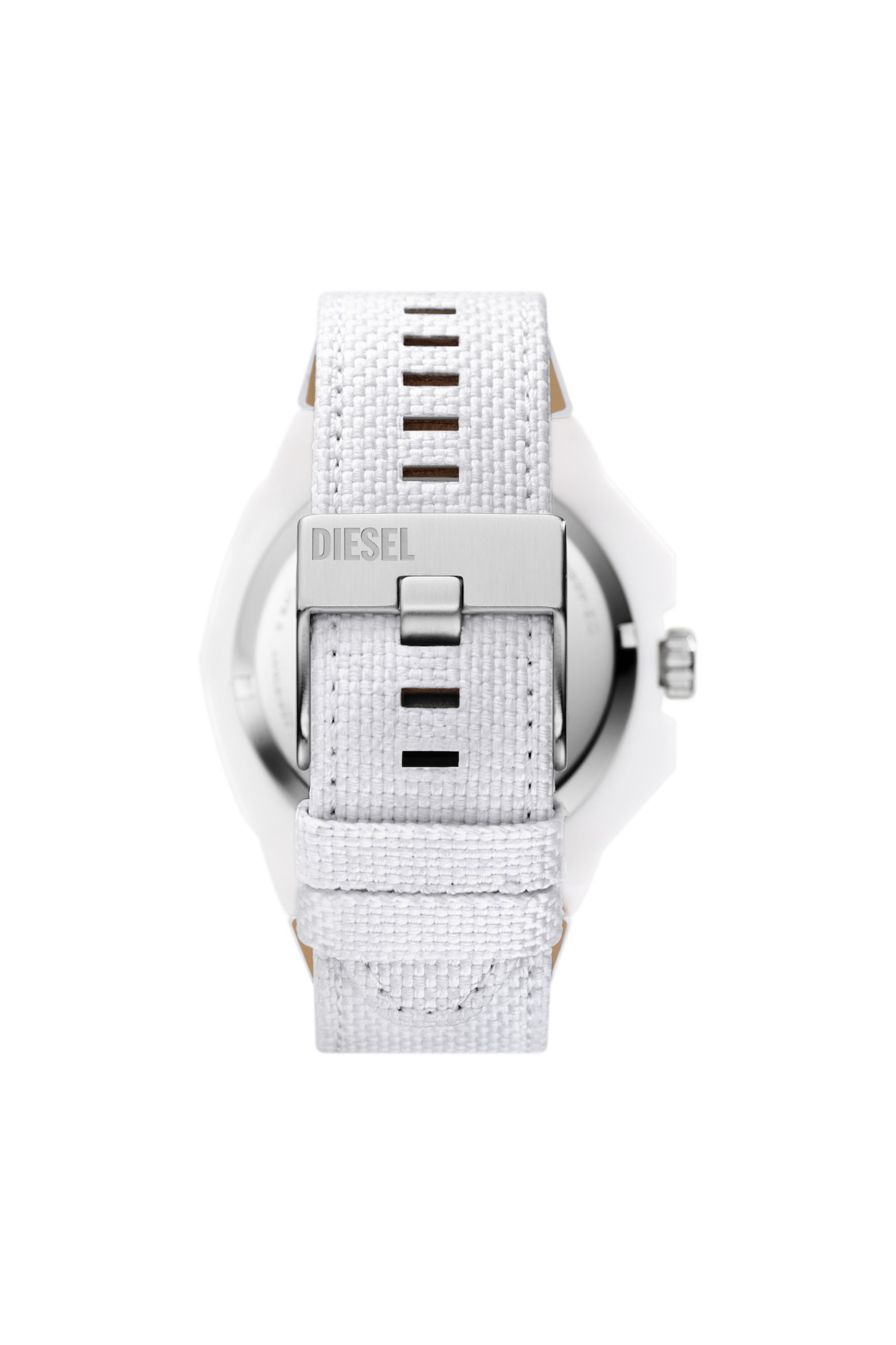 Diesel - DZ4664, Man's Framed solar white textile watch in White - 2