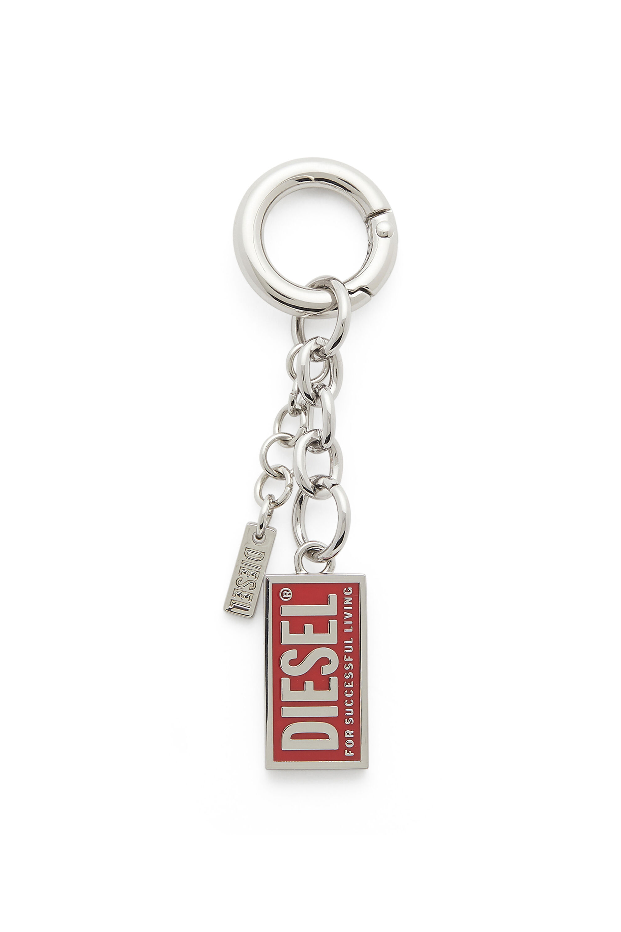 Diesel - CHARM-BISCOTTO, Woman's Metal keyring with Biscotto logo charm in Silver - 1