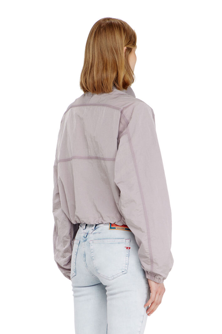 Diesel - G-ANOCK, Woman's Relaxed nylon jacket with mock neck in Lilac - 4