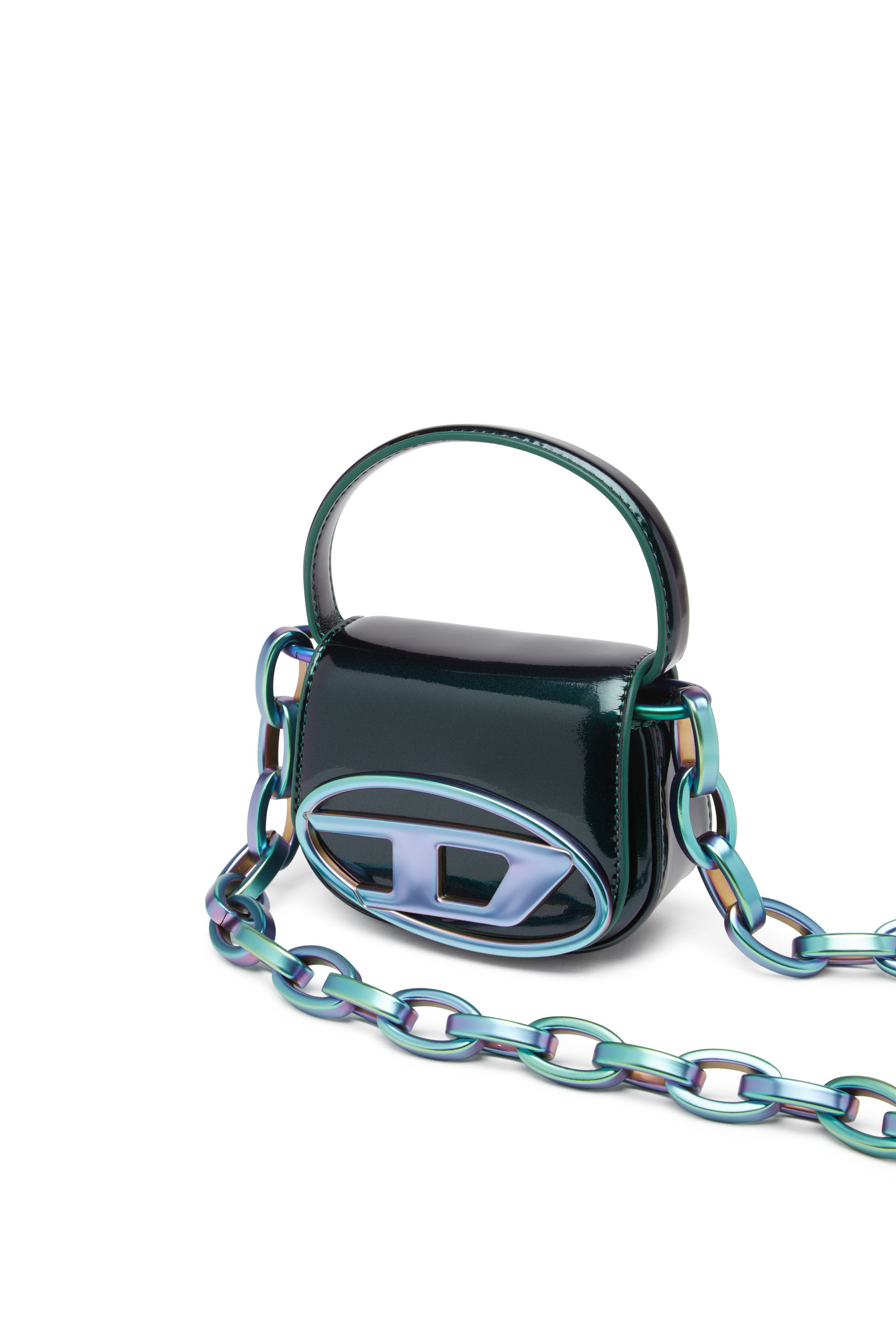 Diesel - 1DR XS, Woman's 1DR XS-Iconic iridescent mini bag in Green/Blue - 2