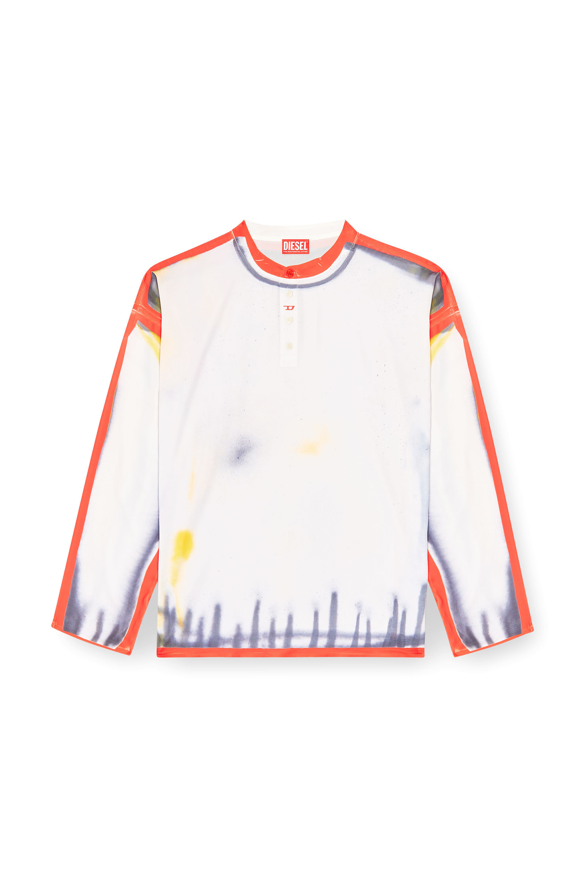 Diesel - T-OLAVI-A-SER-GRAFFITI-USA, Unisex's Henley top with graffiti print in Red/White - 2