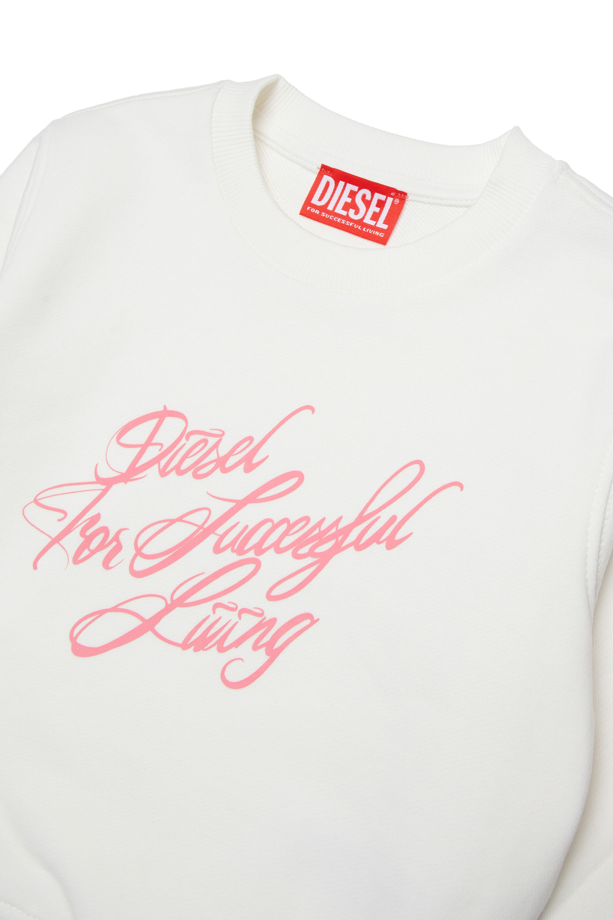 Diesel - SCRIPT, Woman's Cropped sweatshirt with script print in White - 3