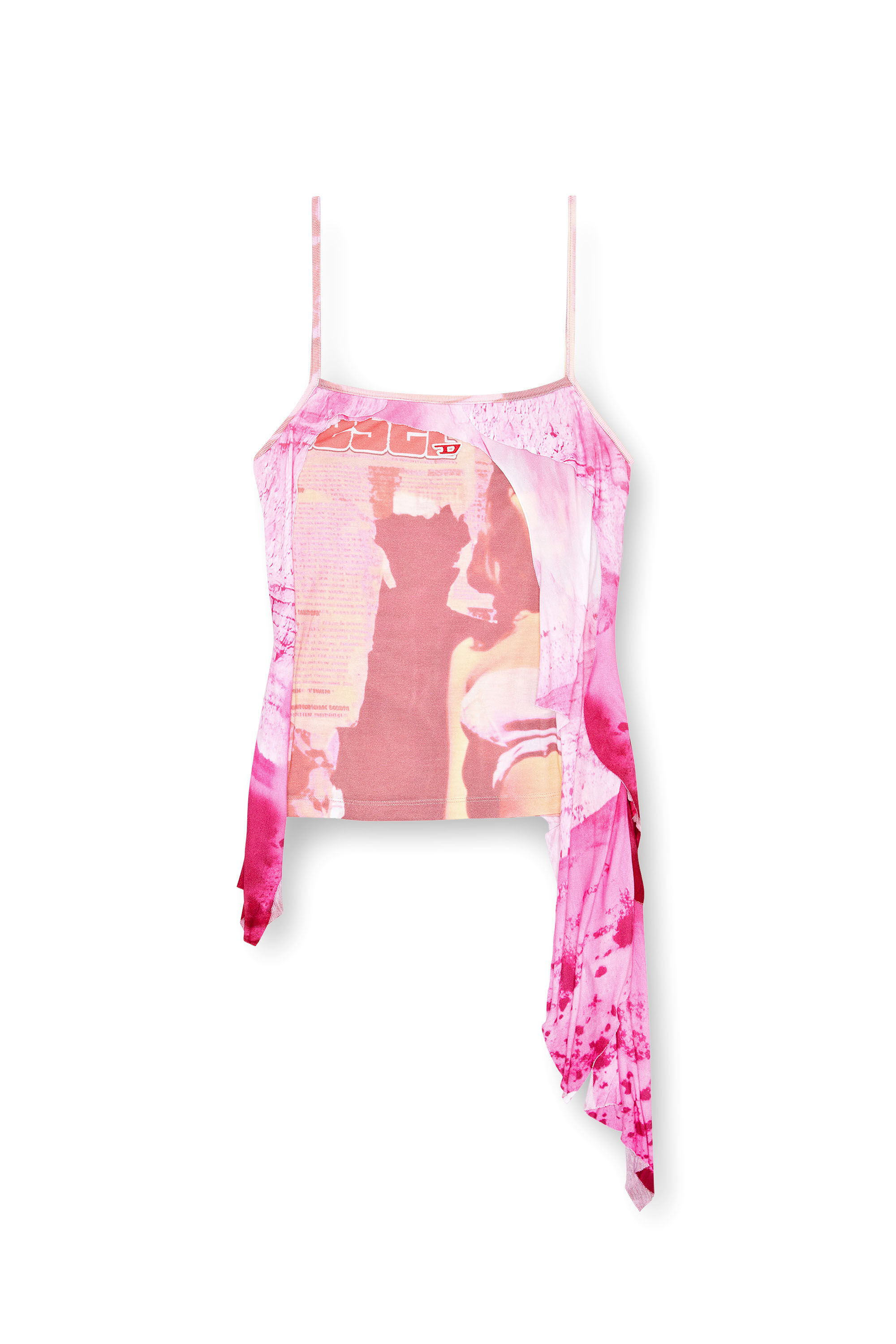 Diesel - T-MALO-P1, Woman's Camisole with destroyed layers in Pink - 2