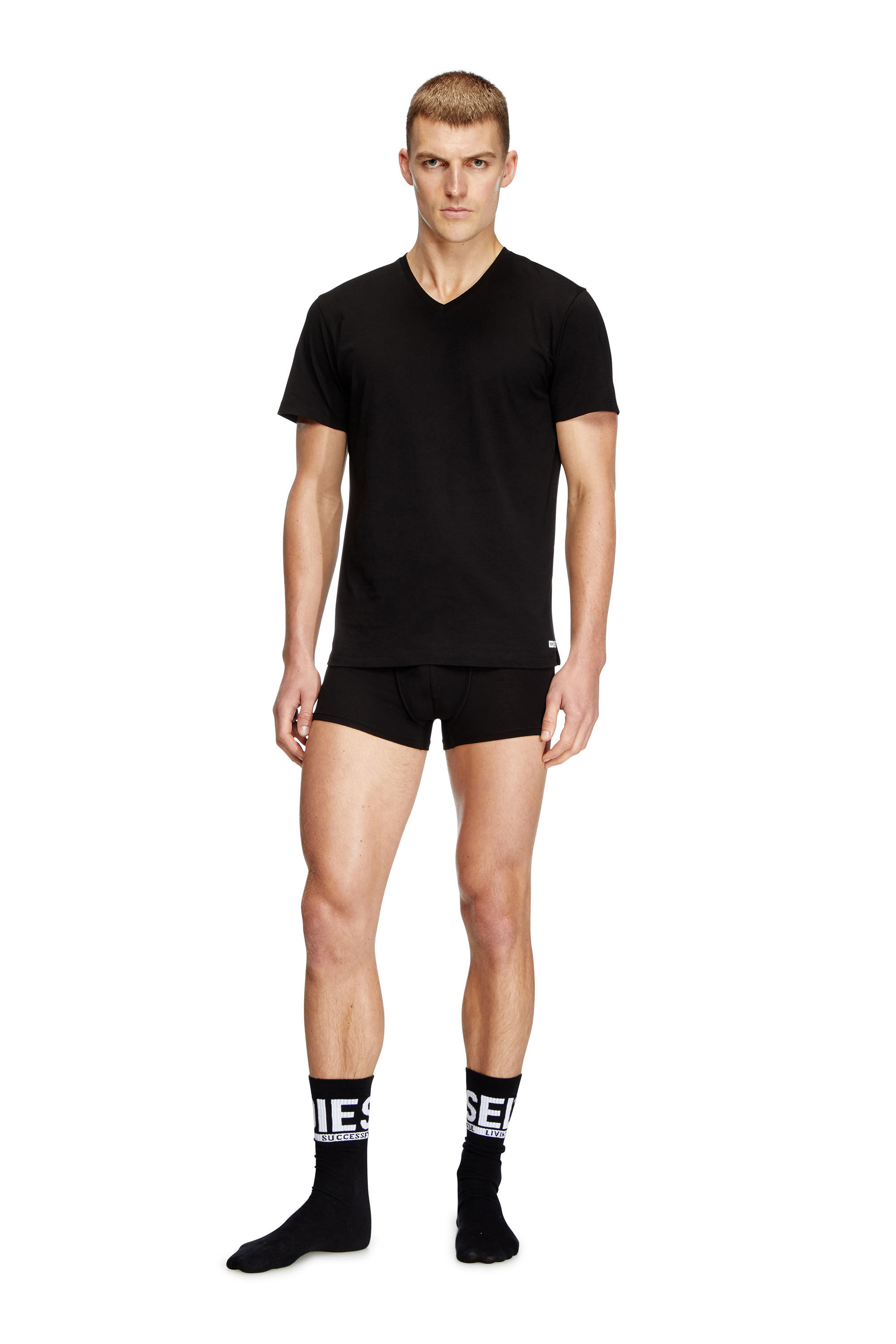 Diesel - MICHAEL-D-BOX-3PACK, Man's Three-pack of V-neck T-shirts in Black - 1