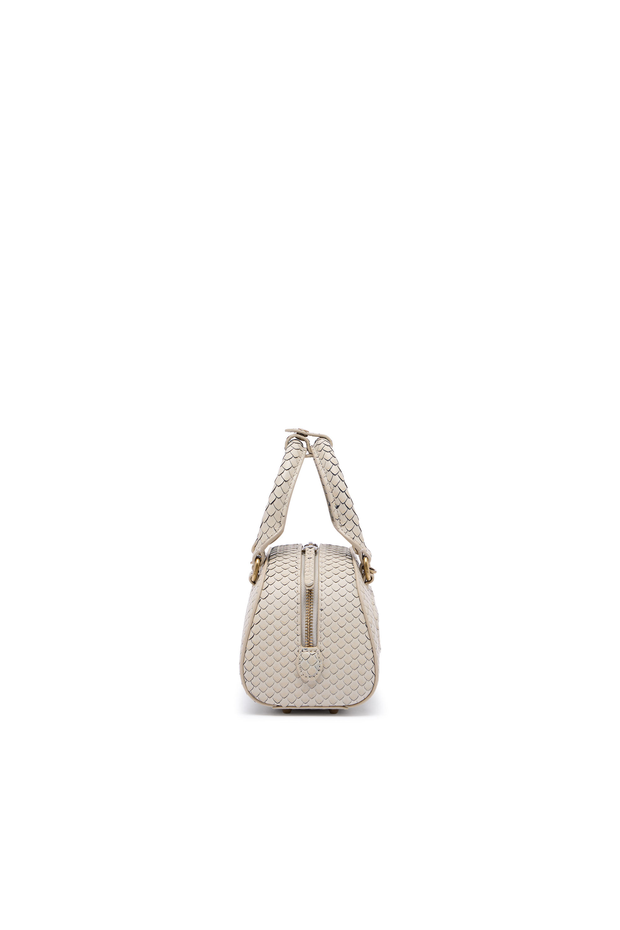 Diesel - 1DR DOME CROSSBODY, Woman's 1DR Dome-Mini bowling bag in snake-effect leather in Beige - 4
