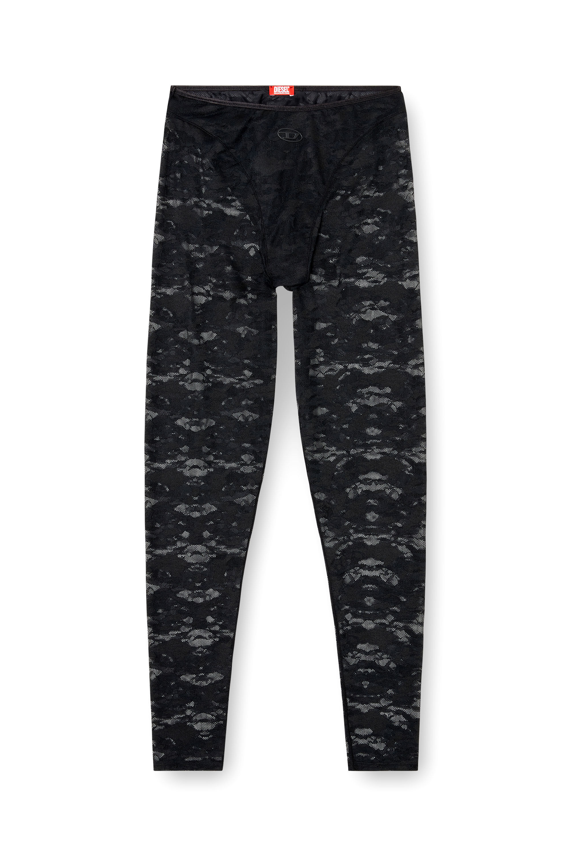 Diesel - HAYLEY-UTLT, Woman's Leggings in nylon camouflage lace in Black - 2