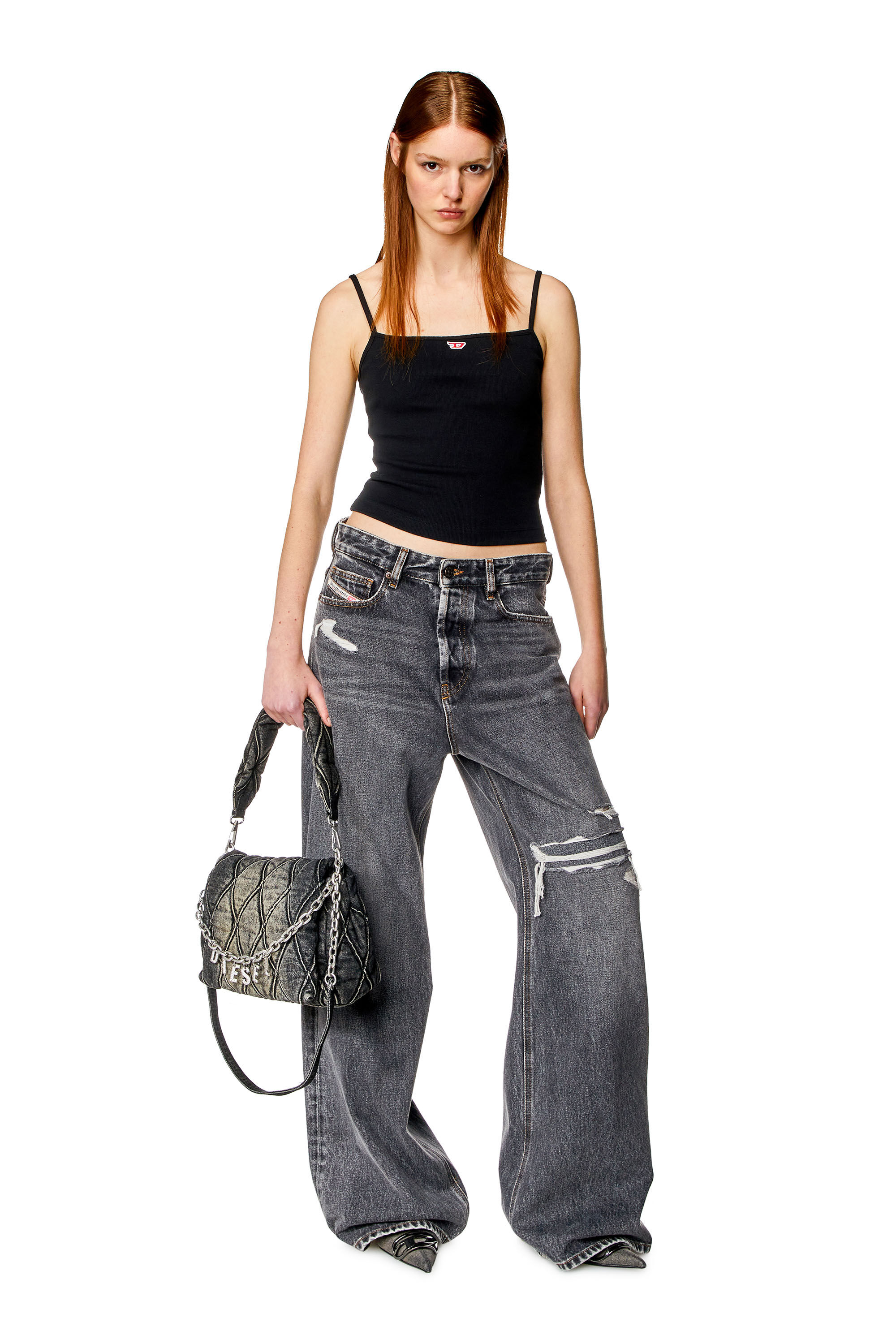 1996 D-Sire Woman: Relaxed Black/Dark grey Baggy Jeans | Diesel 1996 D-Sire Woman: Relaxed Black/Dark grey Baggy Jeans | Diesel