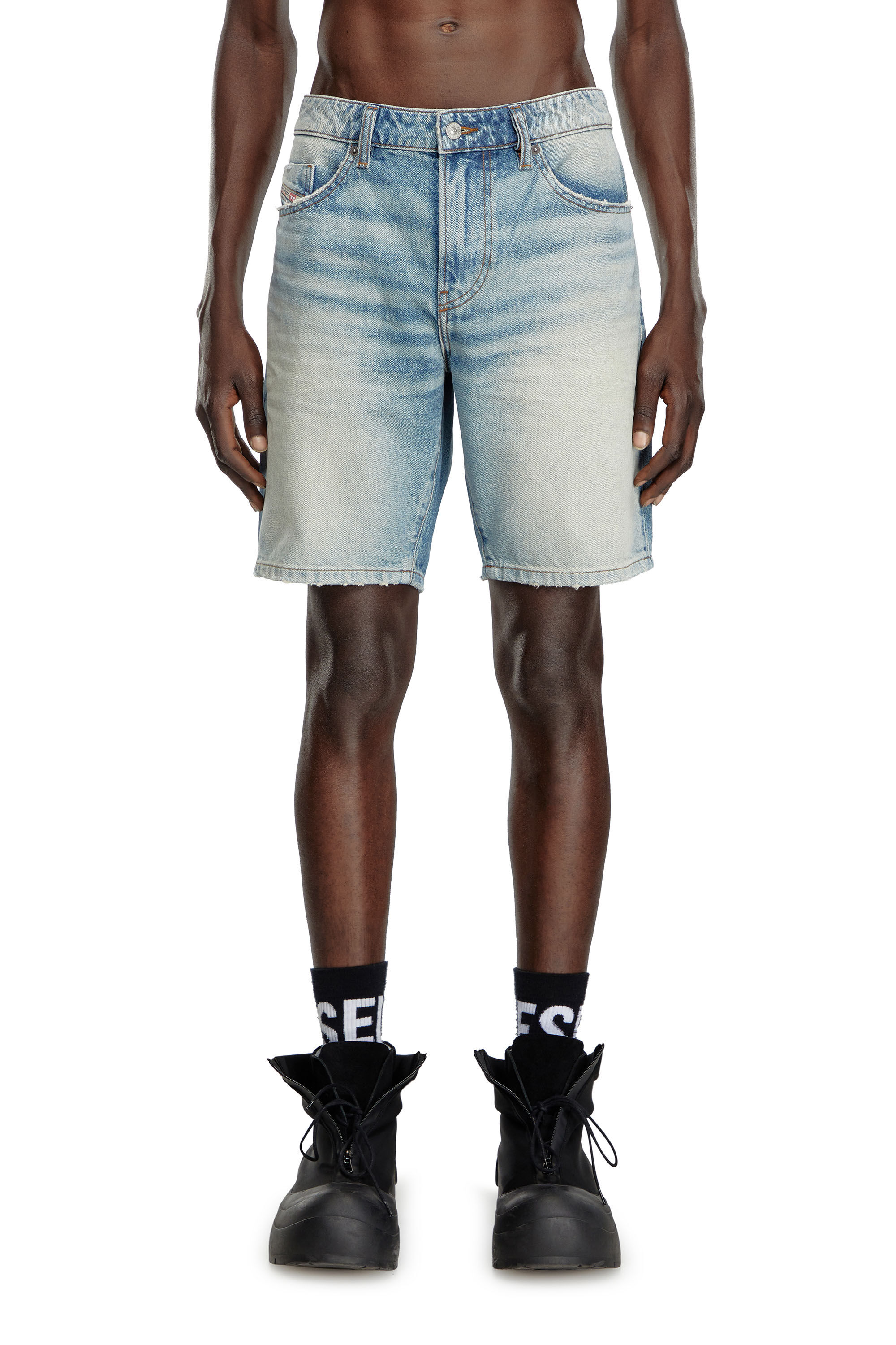 Diesel - D-FIN, Man's Slim denim shorts in Light Blue - 3