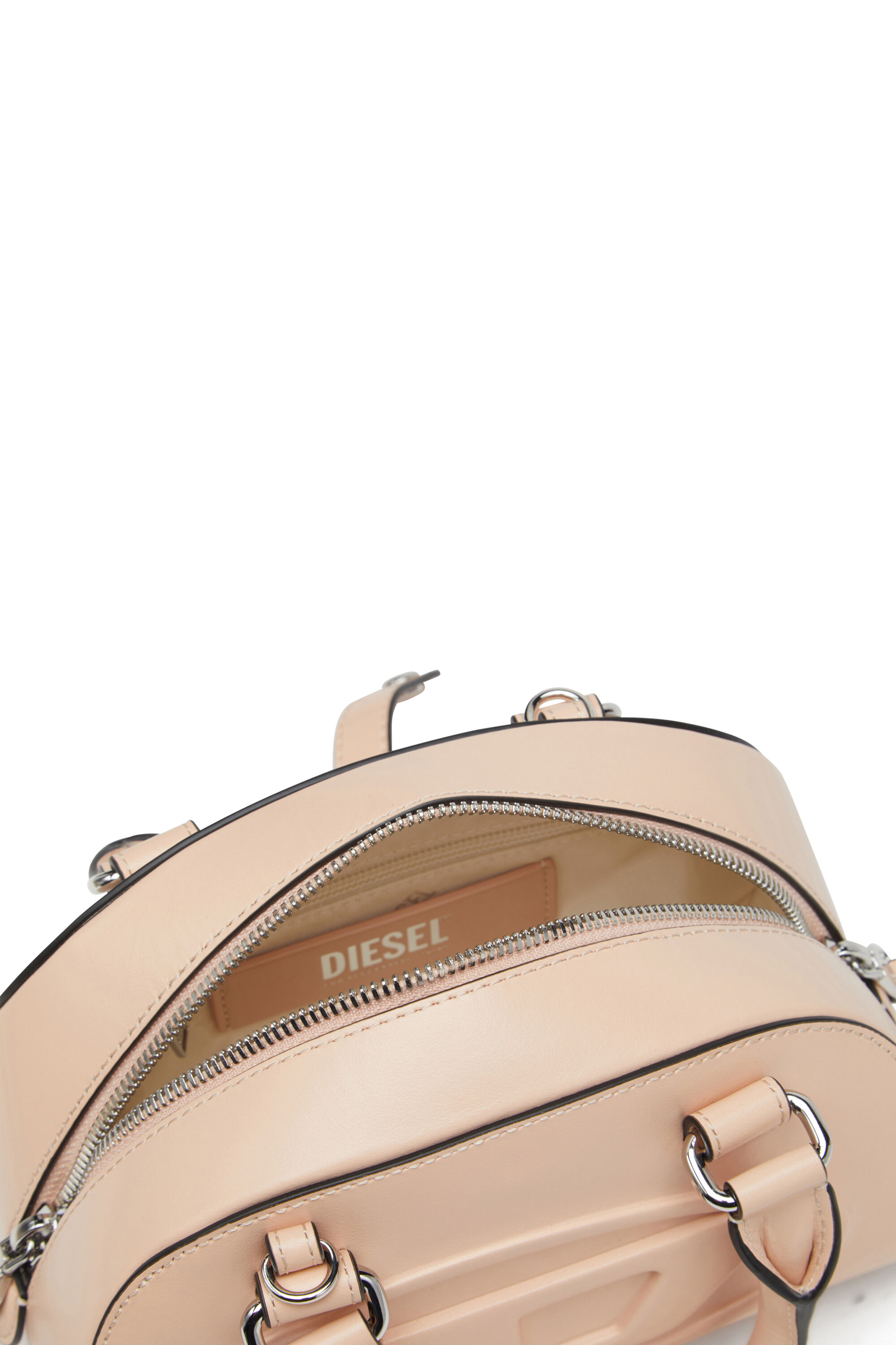 Diesel - 1DR DOME CROSSBODY, Woman's 1DR Dome-Leather mini bowling bag in Pink - 5