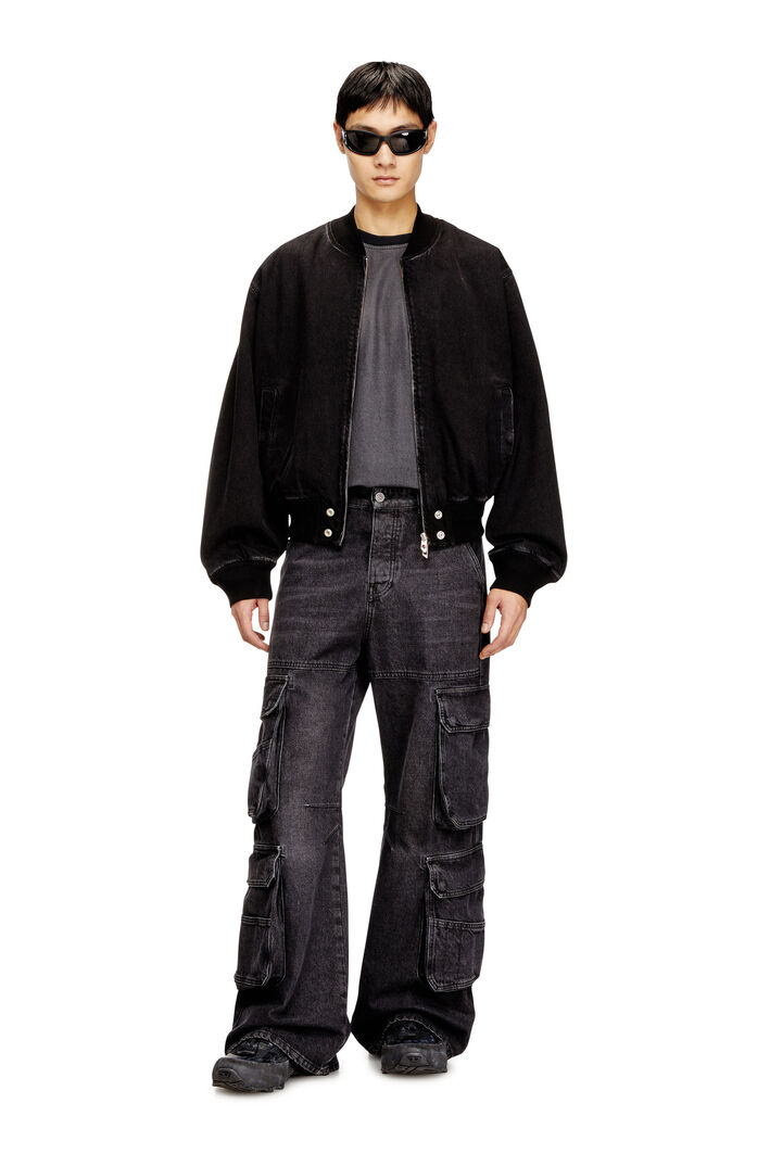 Diesel - D-GUZ, Unisex's Bomber jacket in denim in Black - 4