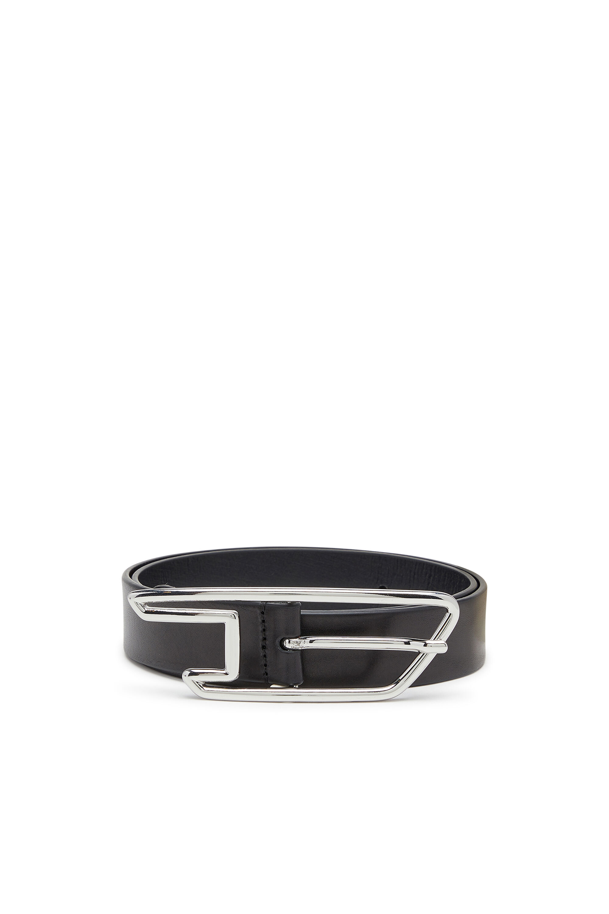 Diesel - B-D LINE W 30, Woman's 3cm belt in pull-up leather in Black - 1