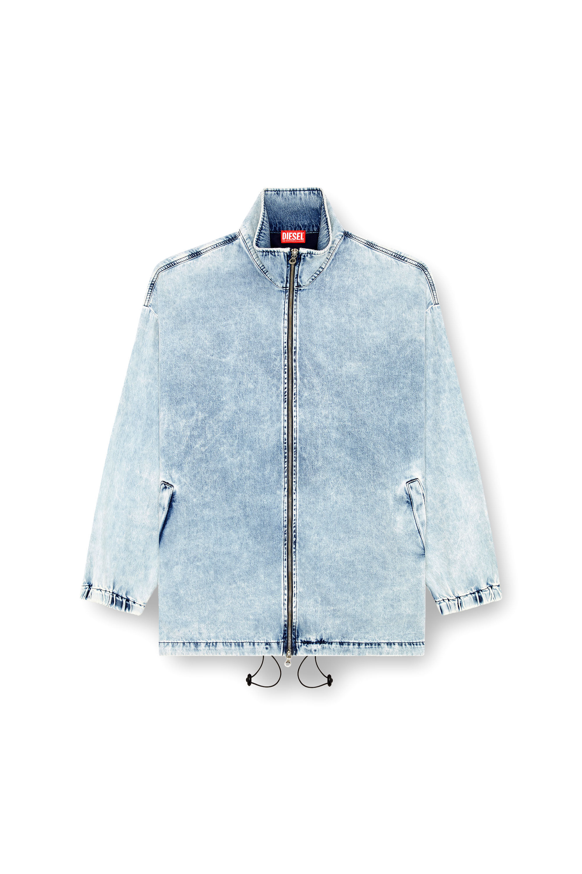 Diesel - D-KRAP-S1, Man's Denim jacket with Oval D in Light Blue - 2